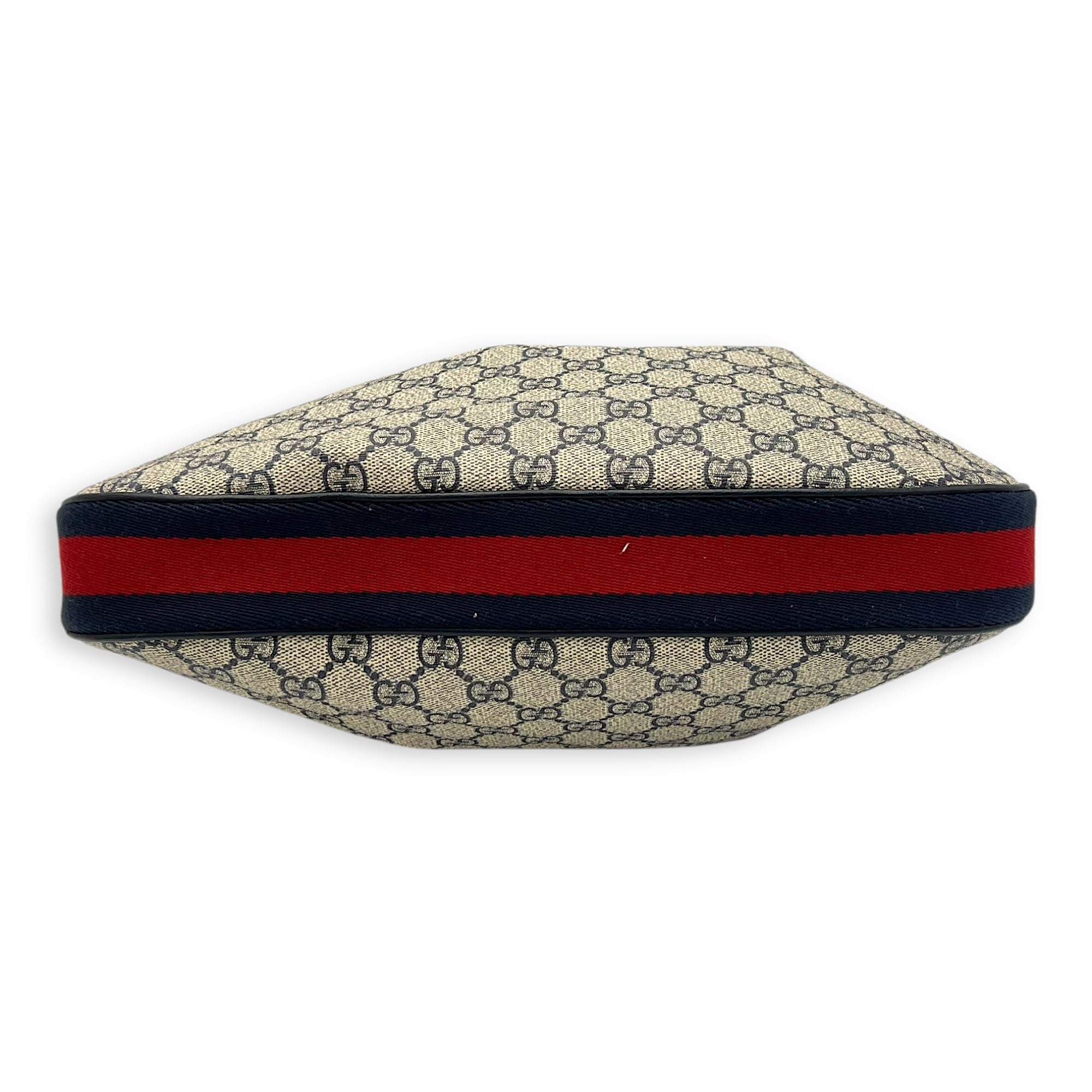 Attache Shoulder Bag Blue in Coated Canvas, Silver hardware