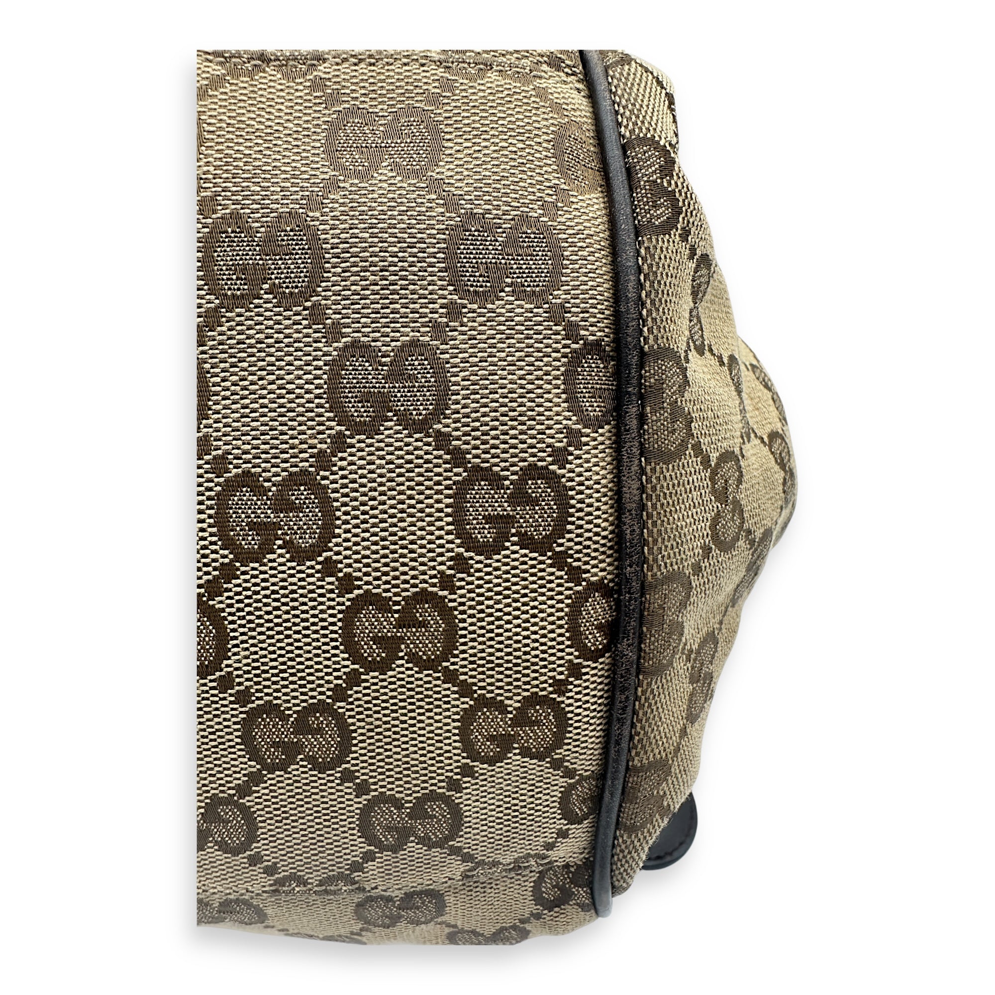 Sukey Top Handle Bag Brown in Canvas, Gold hardware