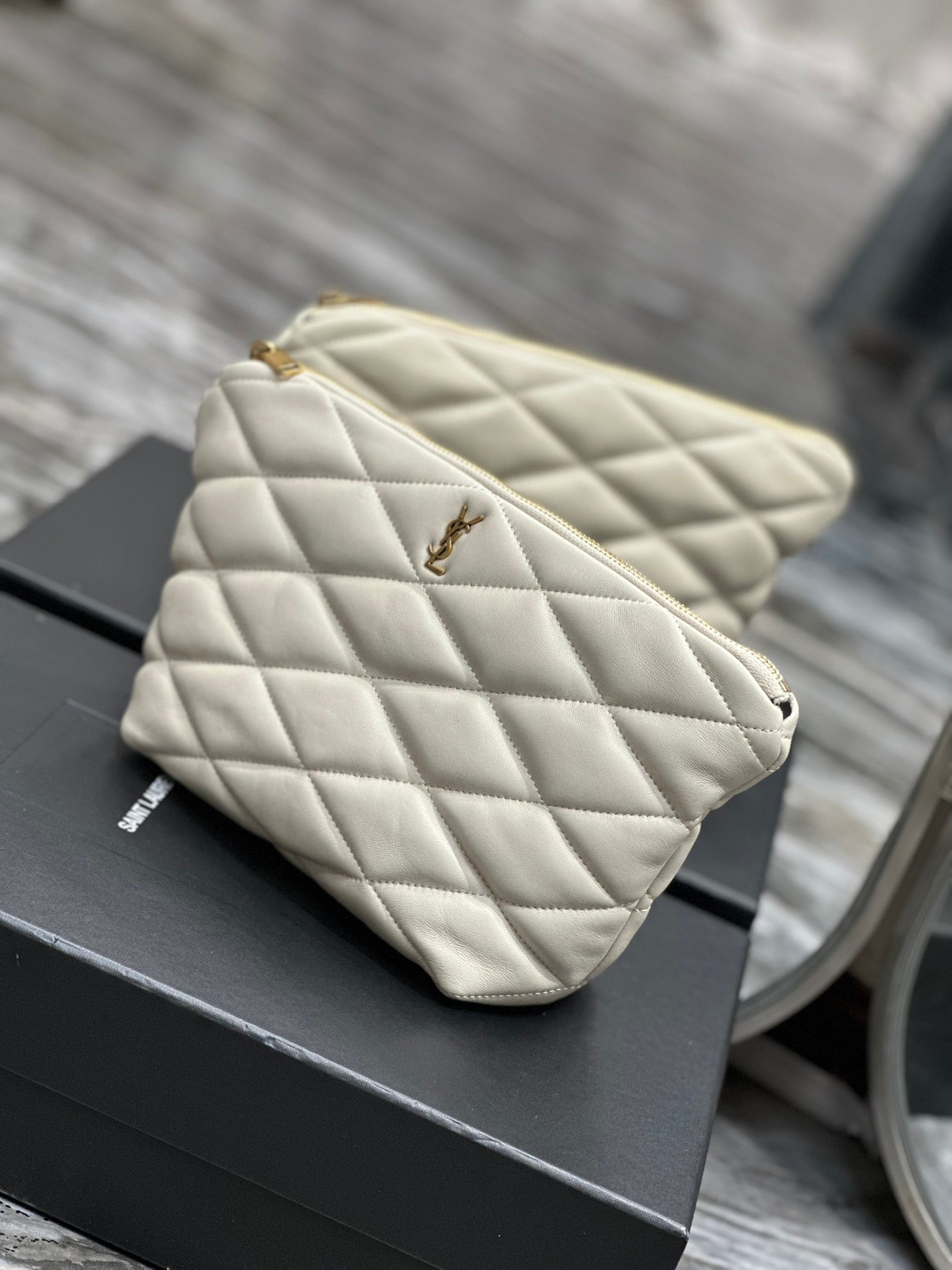 YSL Sade Quilted Leather Pouch