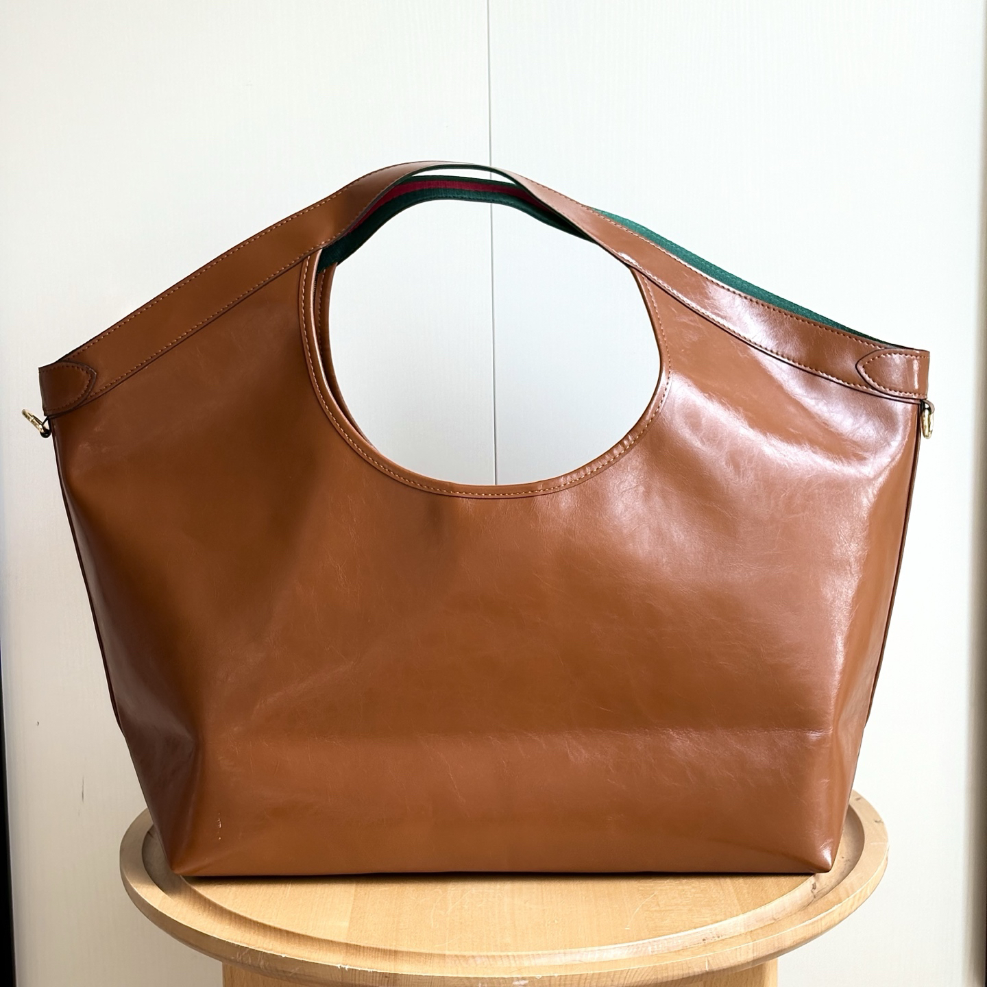 Gucci Giglio large tote bag - Dark brown soft glossy leather