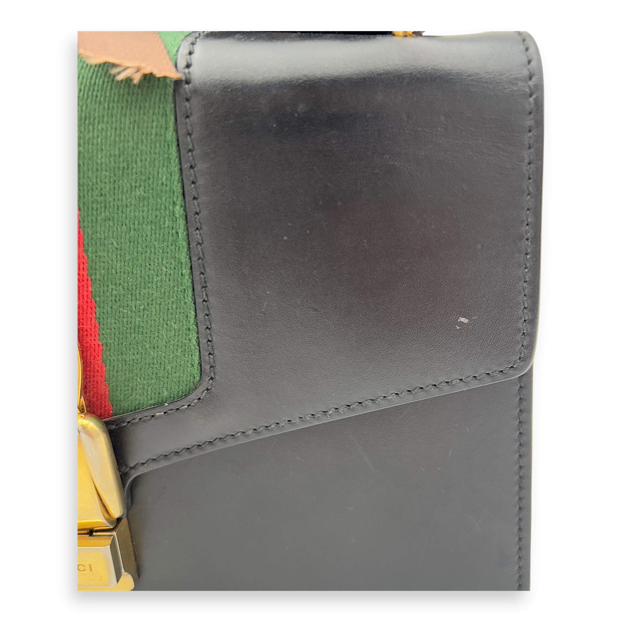 Sylvie Shoulder Bag Black in Calfskin, Gold hardware