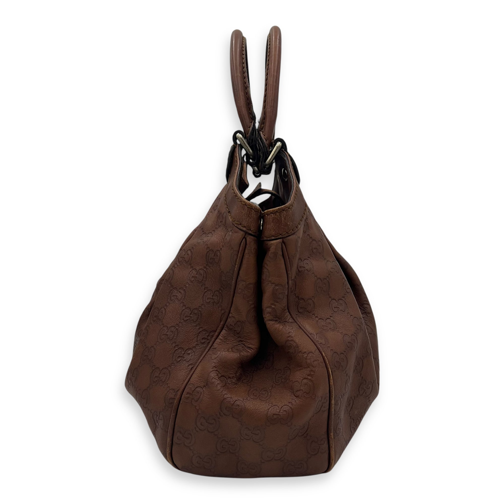 Shukey Shoulder Bag Brown in Calfskin, Gold hardware