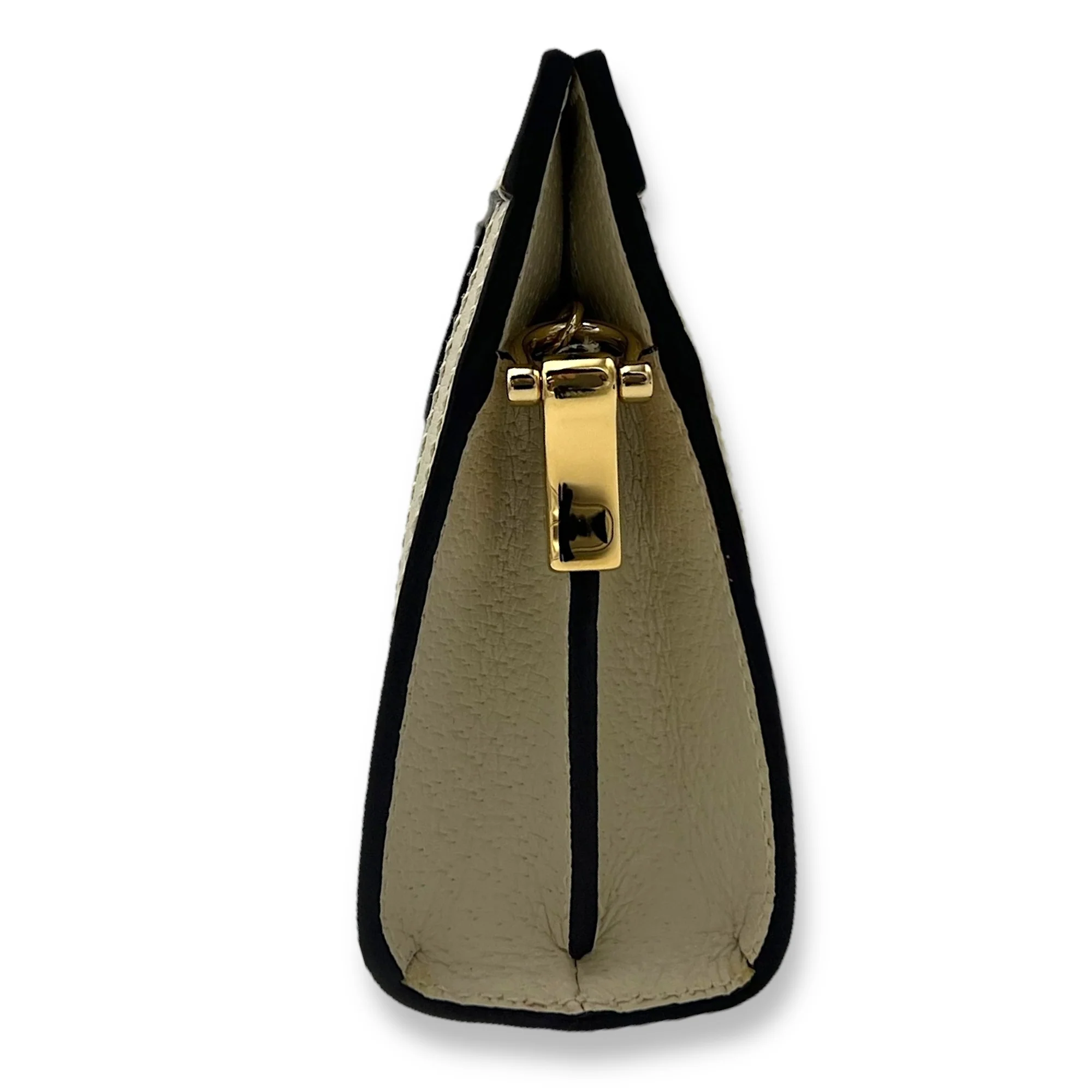 Ophidia Mini White Shoulder Bag in Coated Canvas, Gold hardware