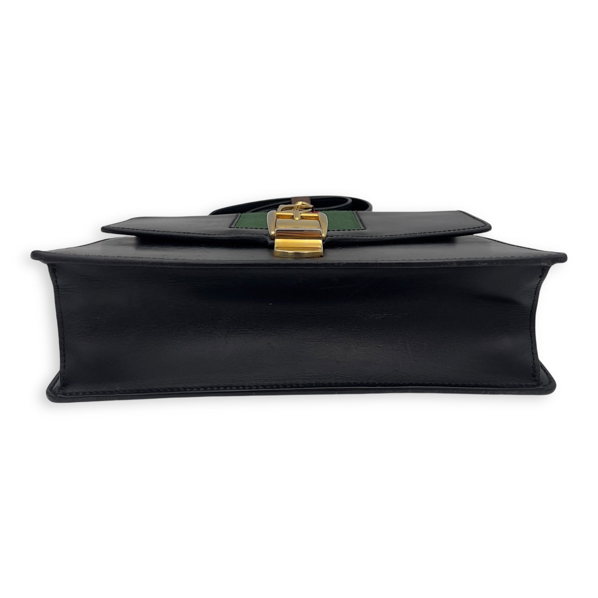 Sylvie Shoulder Bag Black in Calfskin, Gold hardware