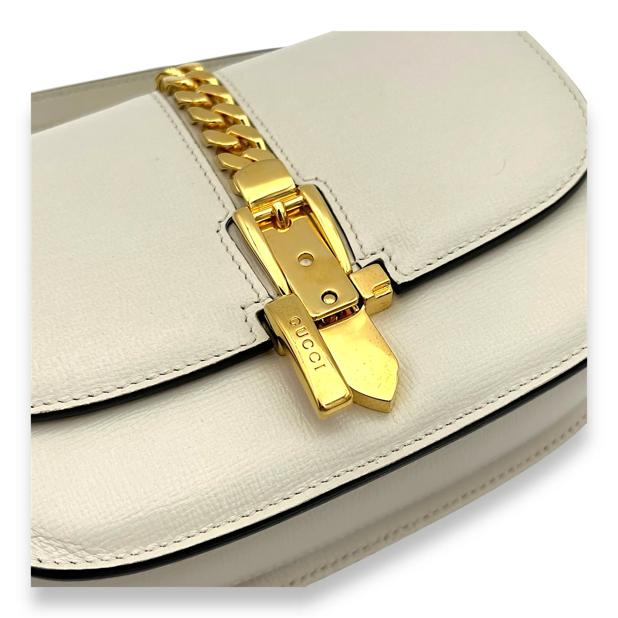 Sylvie 1969 Mini Crossbody bag in Calfskin, Gold Hardware
