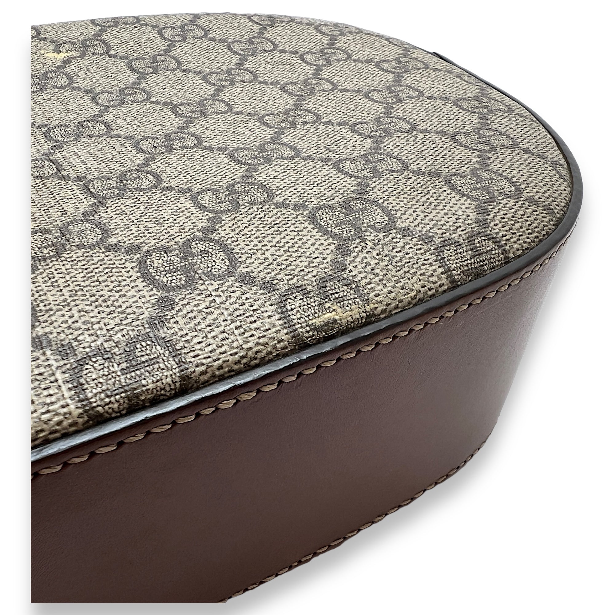 GG supreme Crossbody Bag Brown in Coated Canvas , Gold Hardware