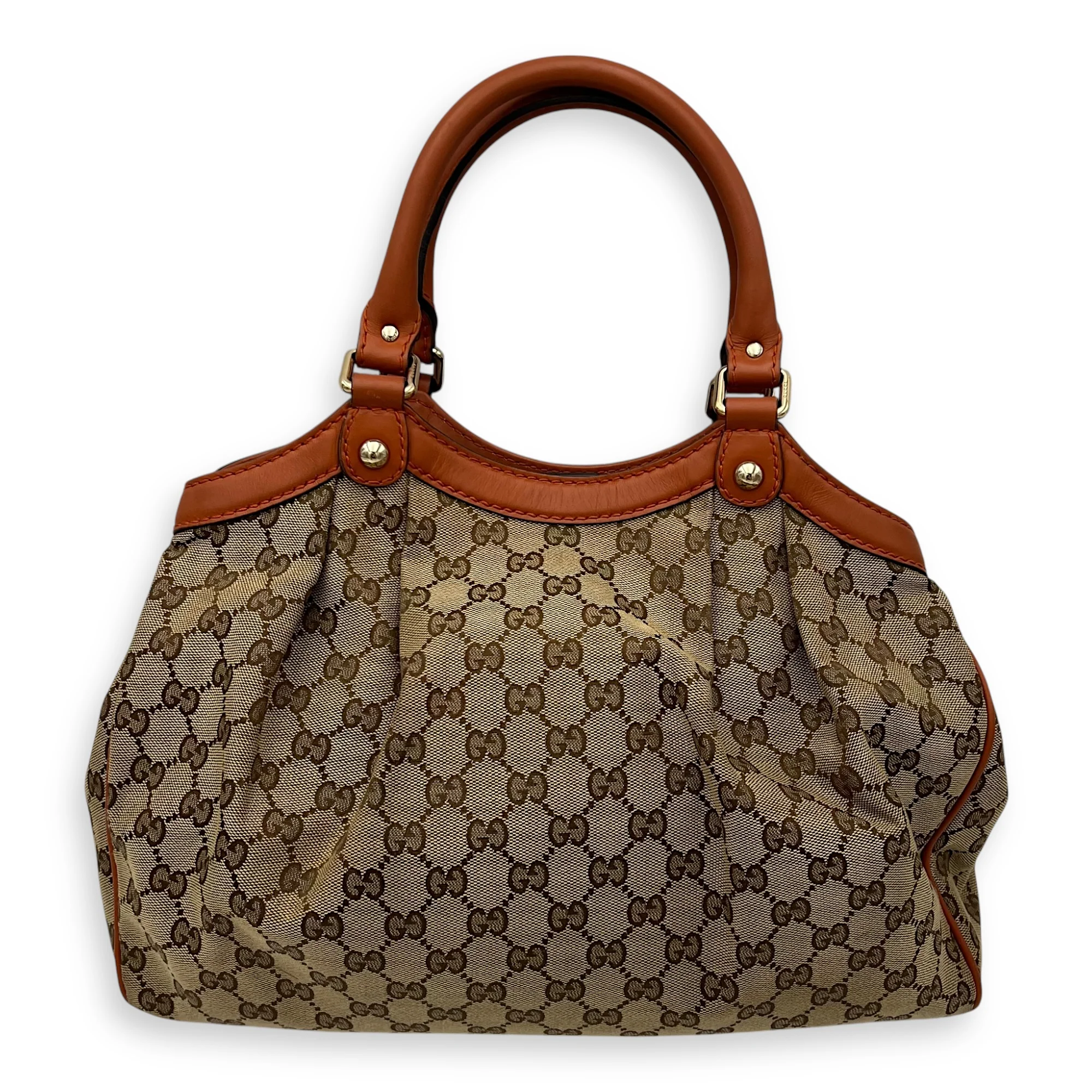 Sukey Shoulder Bag Orange in Jacquard, Light Gold hardware