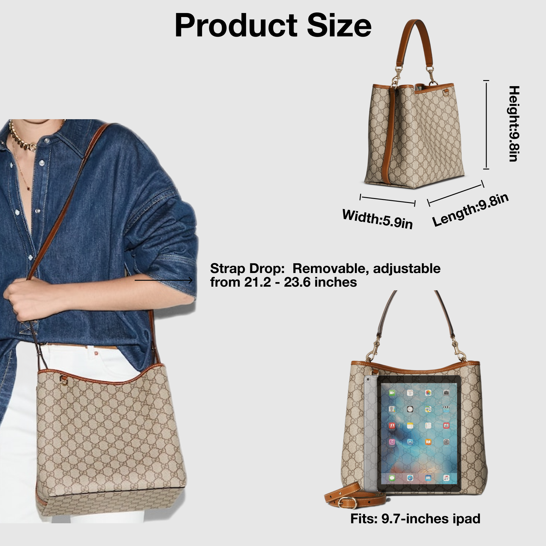 [TOP]Gucci GG Emblem bucket bag - Medium