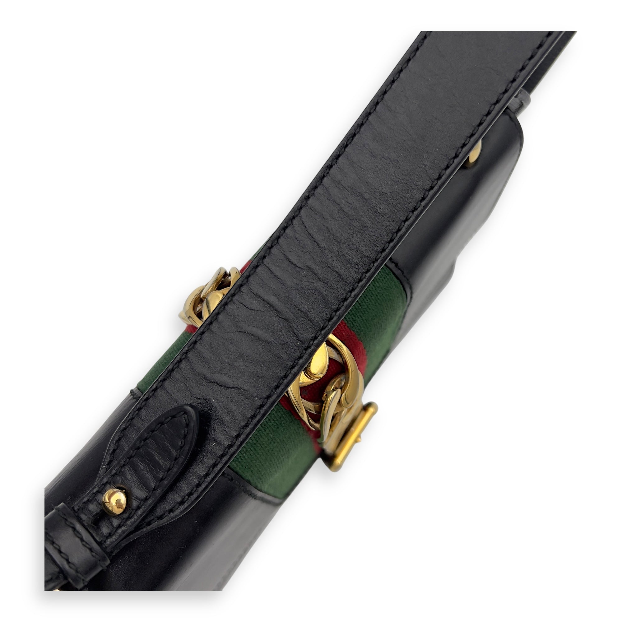 Sylvie Shoulder Bag Black in Calfskin, Gold hardware