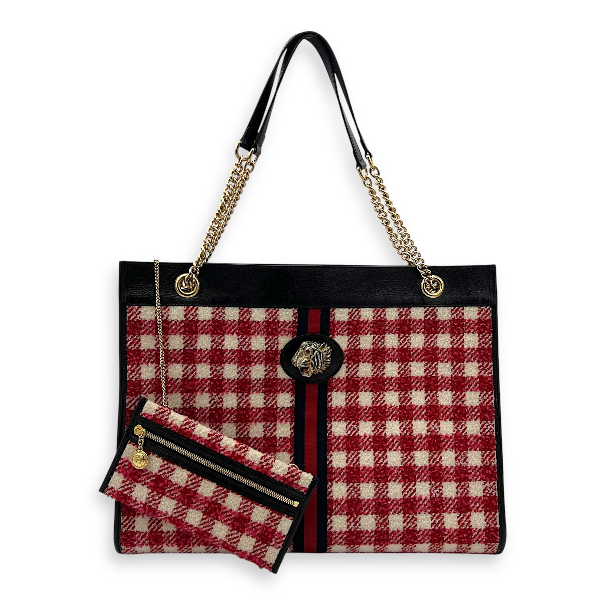 GG Rajah Tote bag in Tweed, Gold Hardware