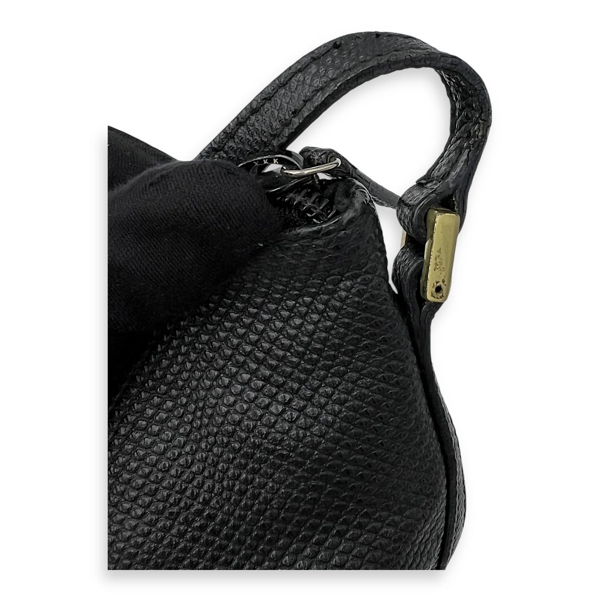 Pochette Boat Top Handle Bag Black in Snakeskin, Silver hardware