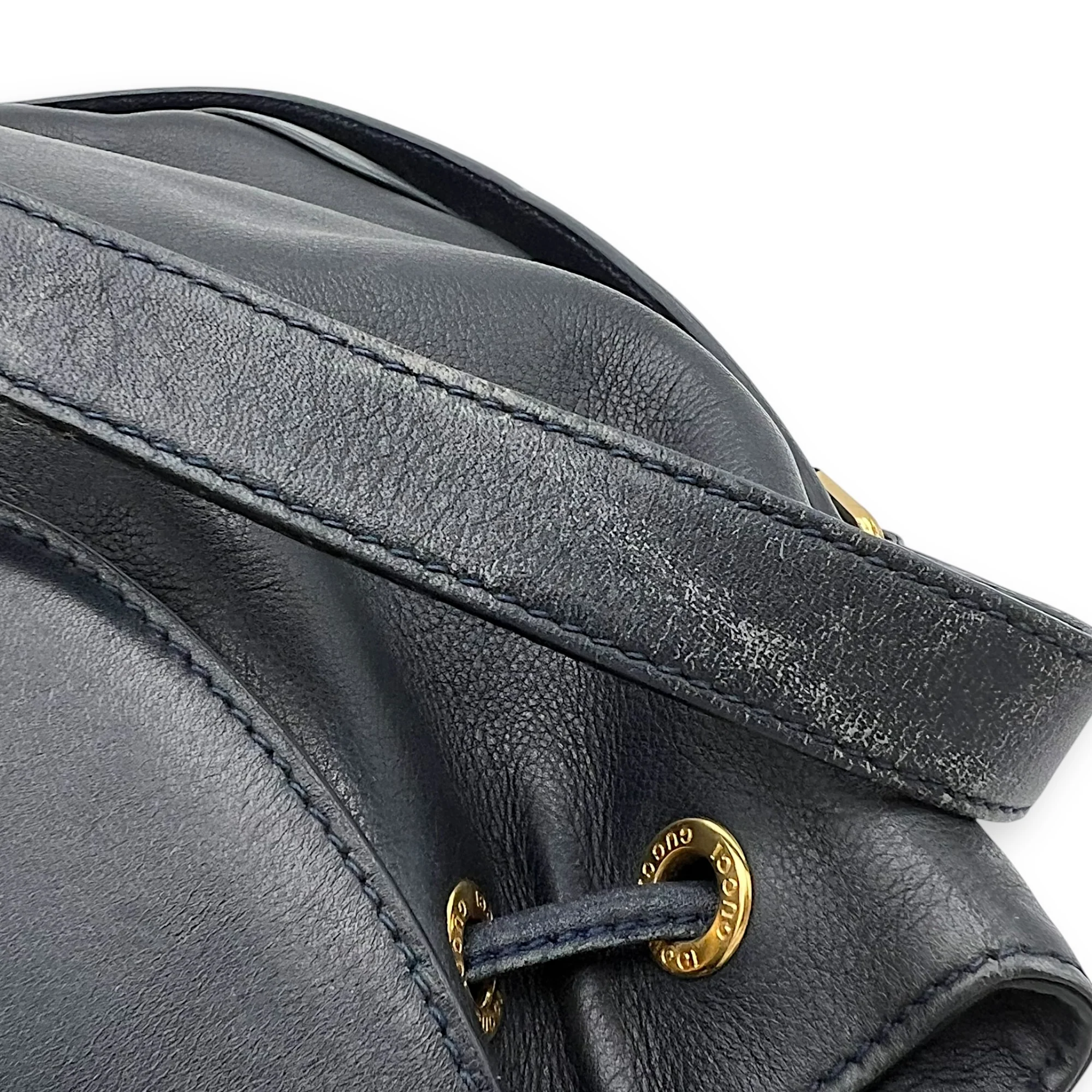Bamboo Shoulder Bag Blue in Calfskin