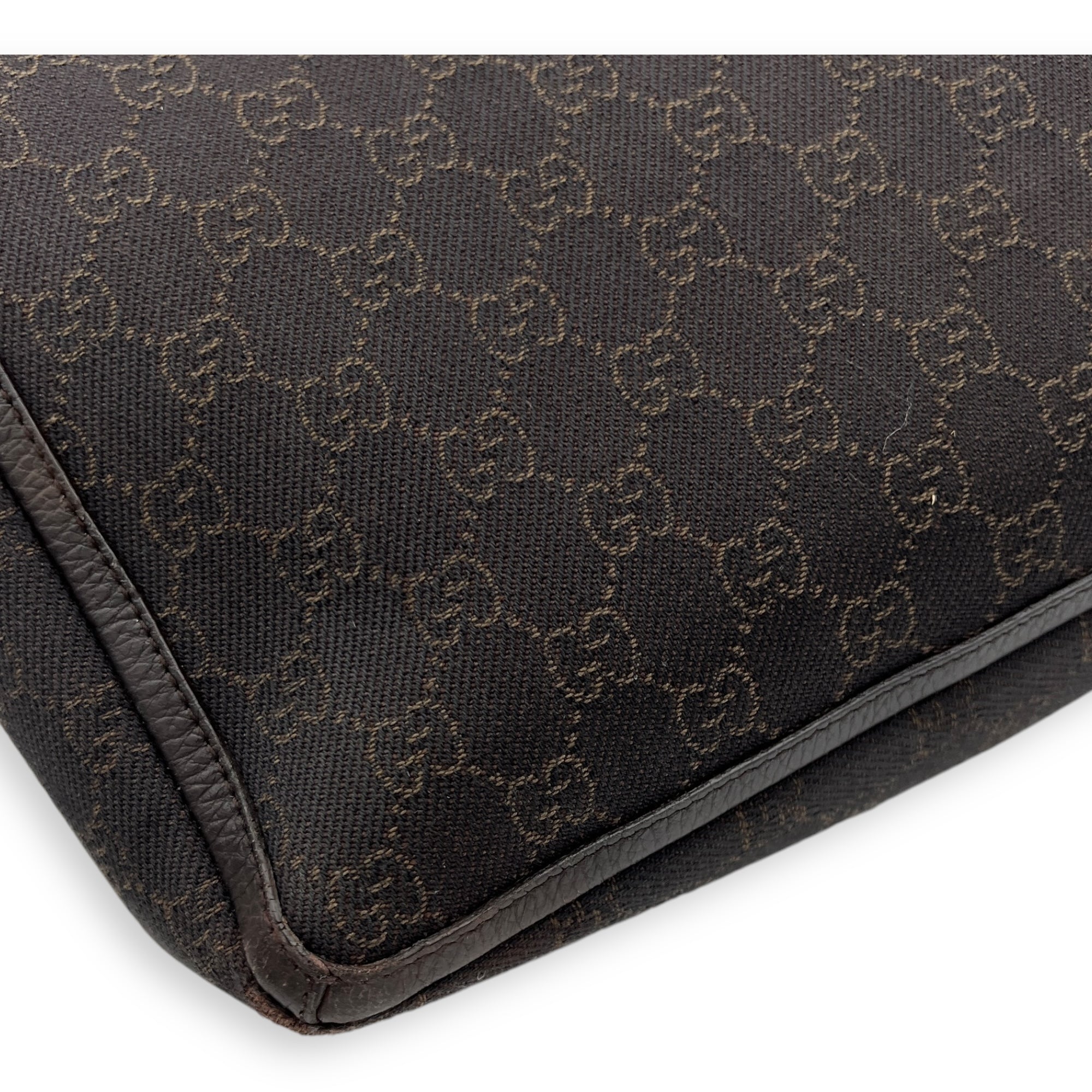 GG Abbey Pocket Black Tote Bag in Canvas, Silver hardware