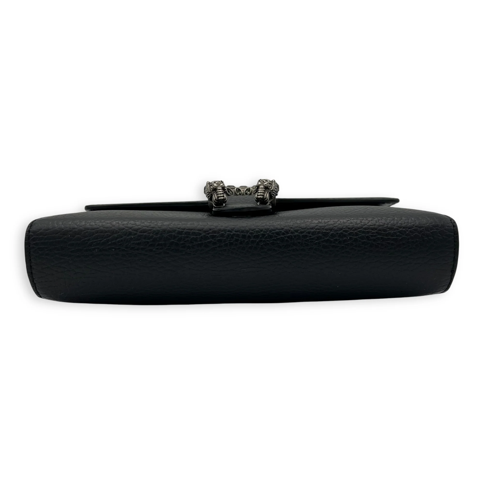 Dionysus Shoulder Bag Black in Calfskin, Silver hardware