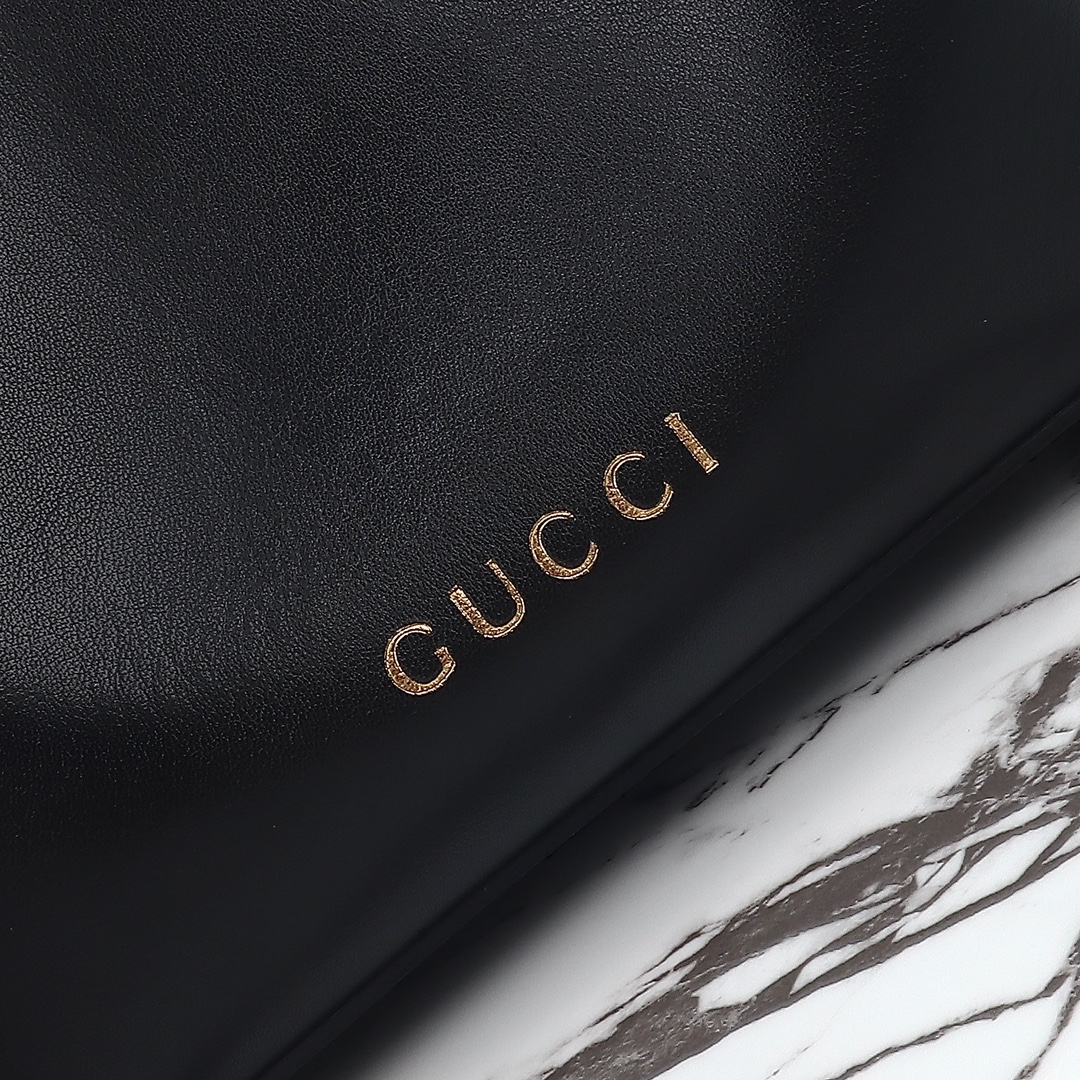 Gucci GG Emblem Bucket Bag - Black