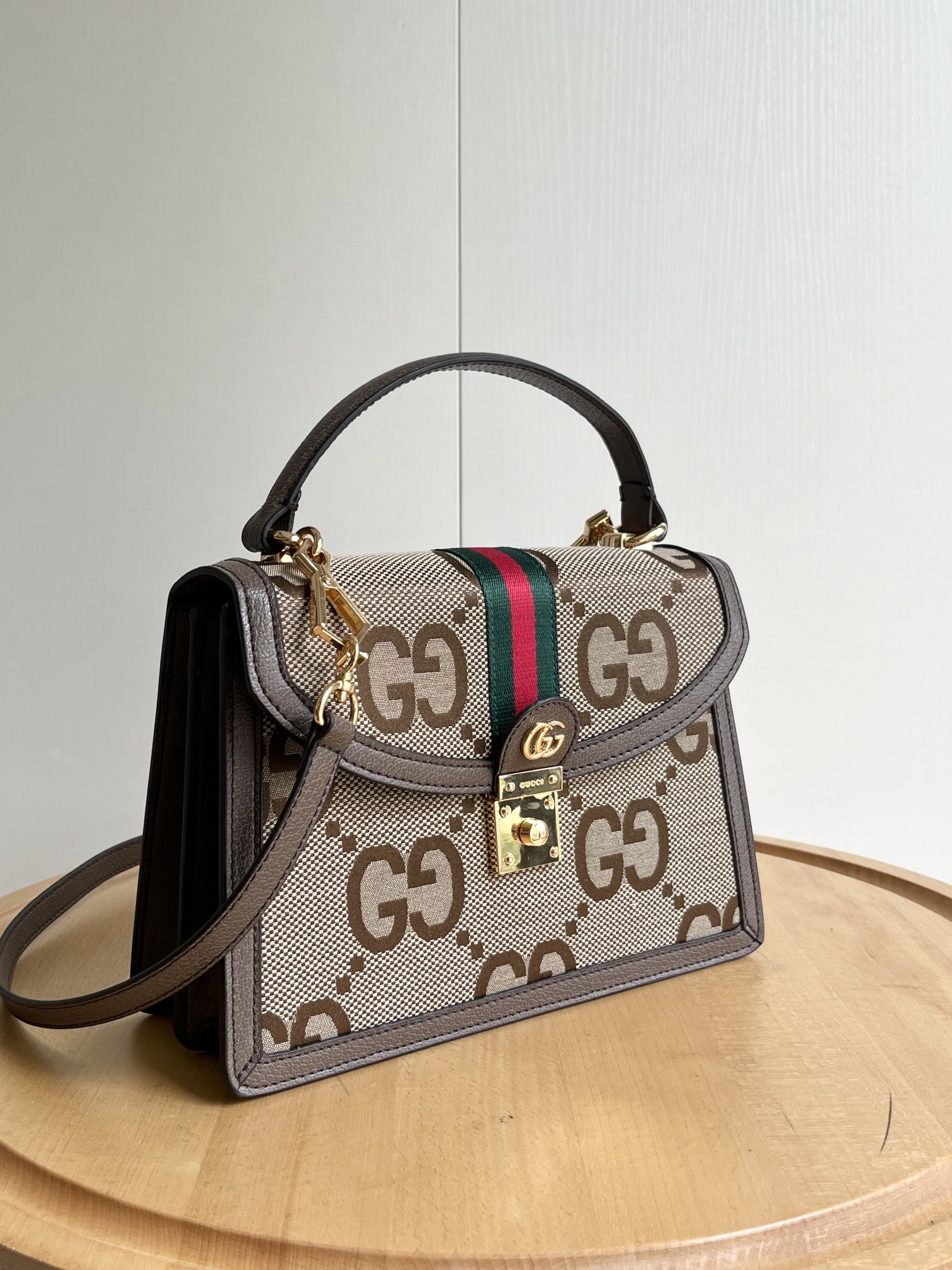 Gucci Jumbo GG Canvas Small Ophidia Top Handle - Bag
