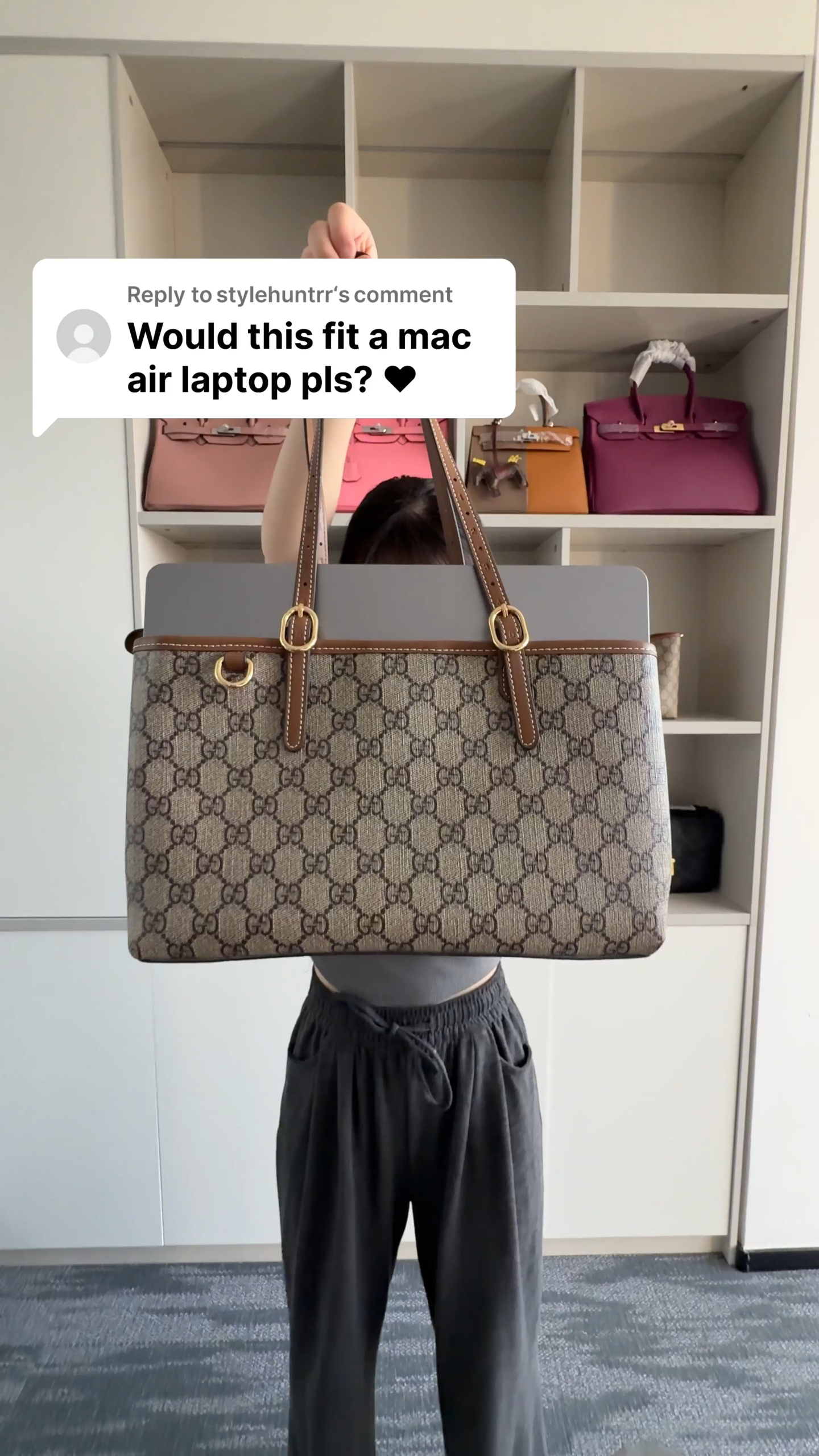 Gucci GG Emblem Maxi brown tote bag