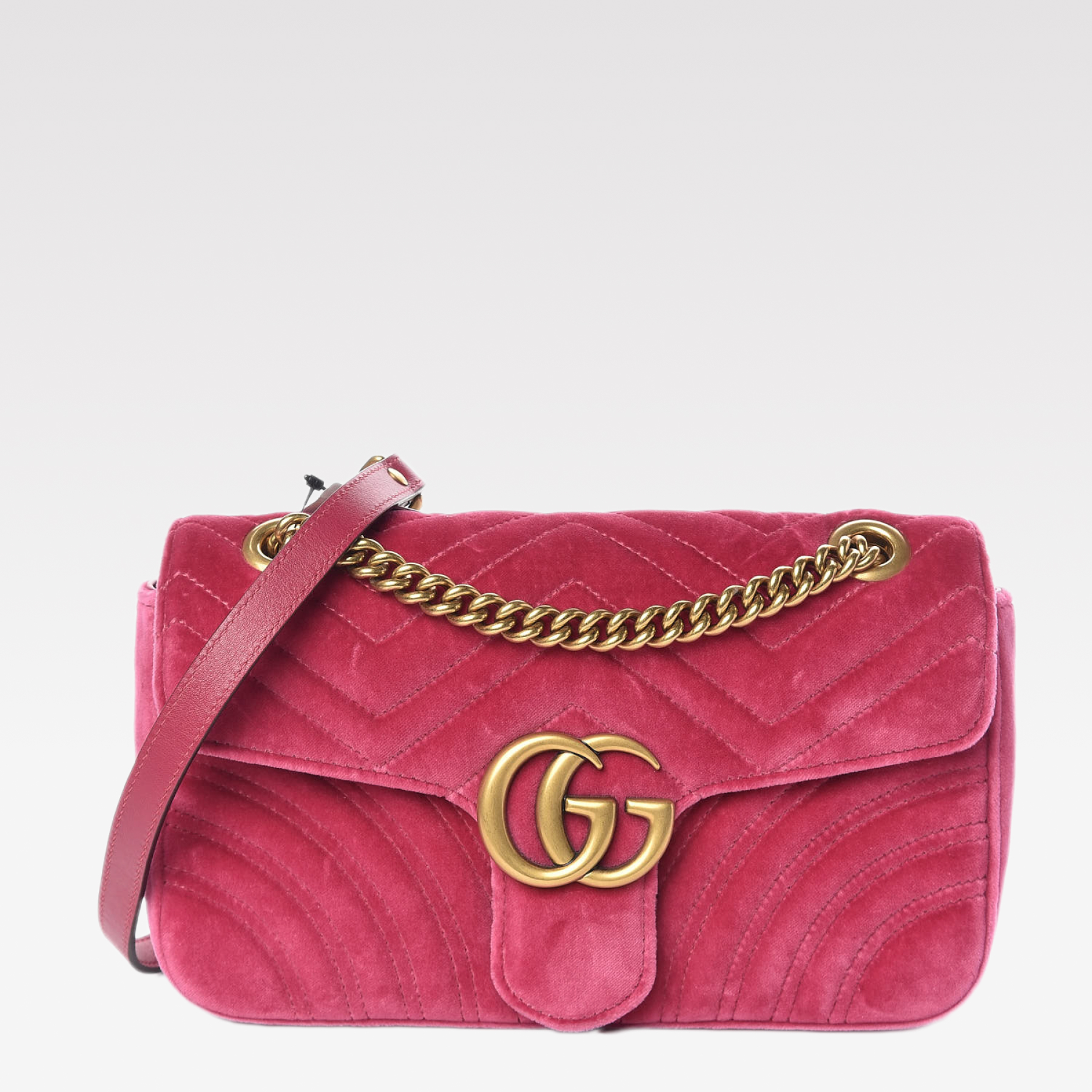 Gucci GG Marmont Velvet Collection - Red Cherry Blossom Bag