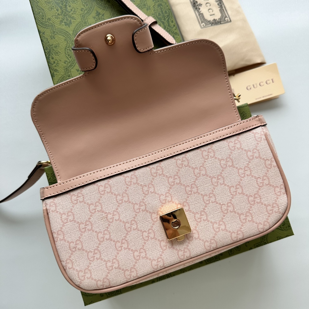 Gucci Horsebit 1955 Small Pink Shoulder Bag
