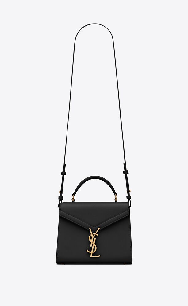 CASSANDRA MINI TOP HANDLE BAG IN GRAIN DE POUDRE EMBOSSED LEATHER