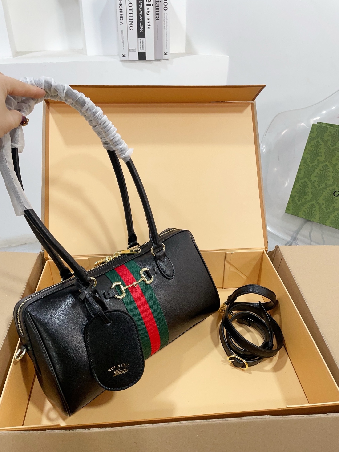 Gucci Black soft Borsetto boston bag - Black