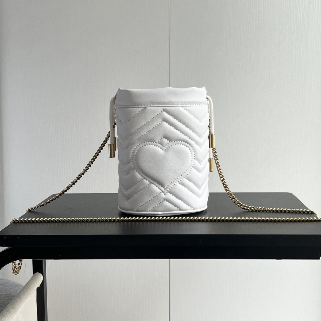 Gucci GG marmont mini bucket bag White - Bag