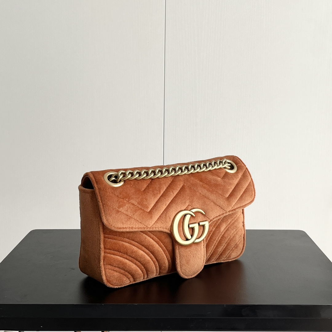 Gucci GG Marmont Velvet Collection - Orange Bag