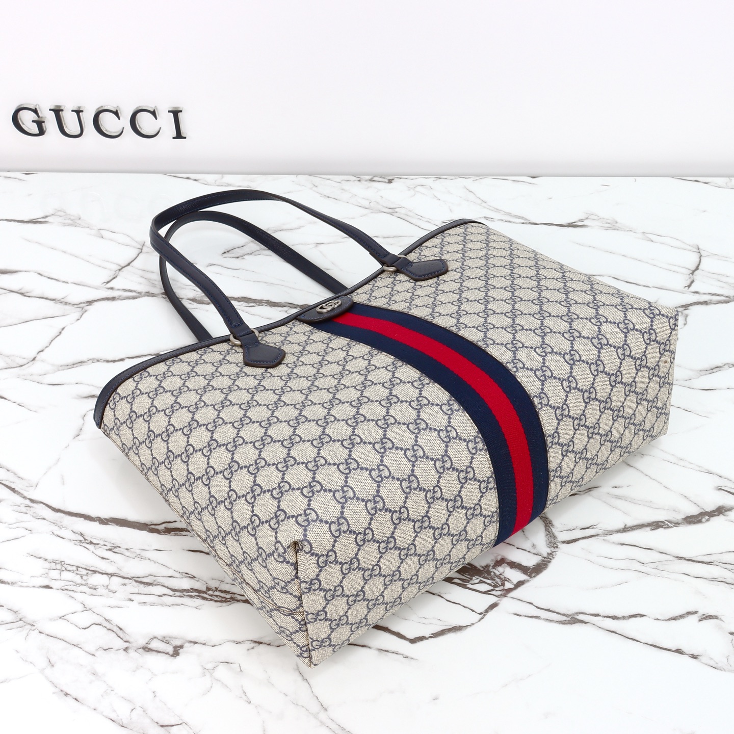 Gucci Ophidia medium tote bag Blue- Bag