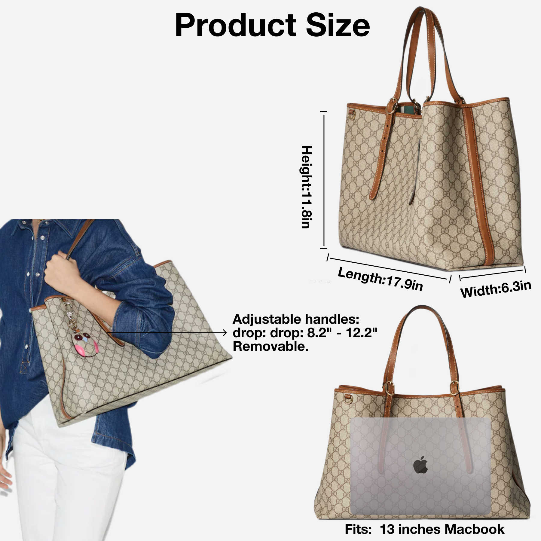 [TOP] Gucci GG Emblem Maxi brown tote bag