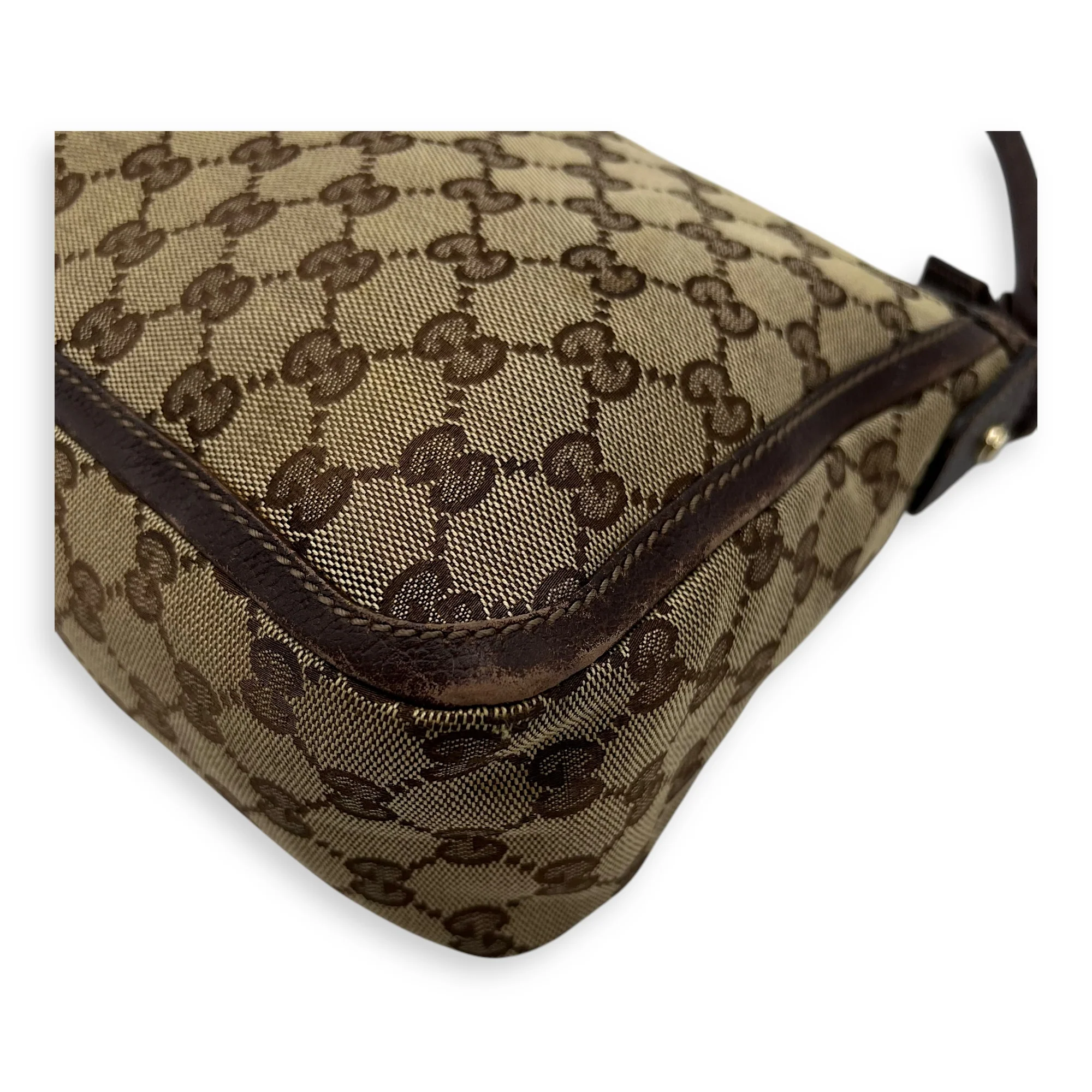 GG Top Handle Bag Brown in Canvas, Gold hardware