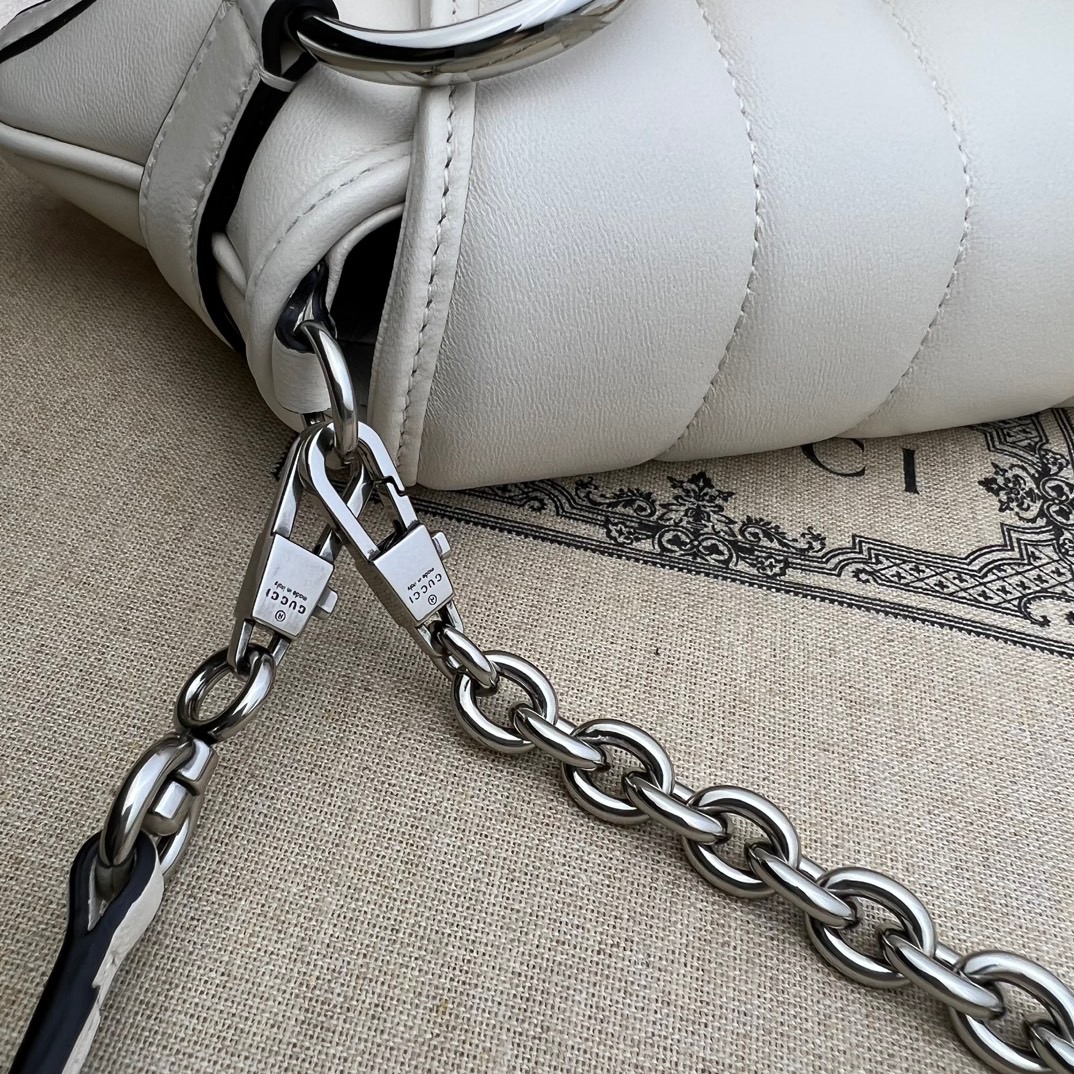 Gucci Horsebit Chain Small Shoulder Bag White - Bag