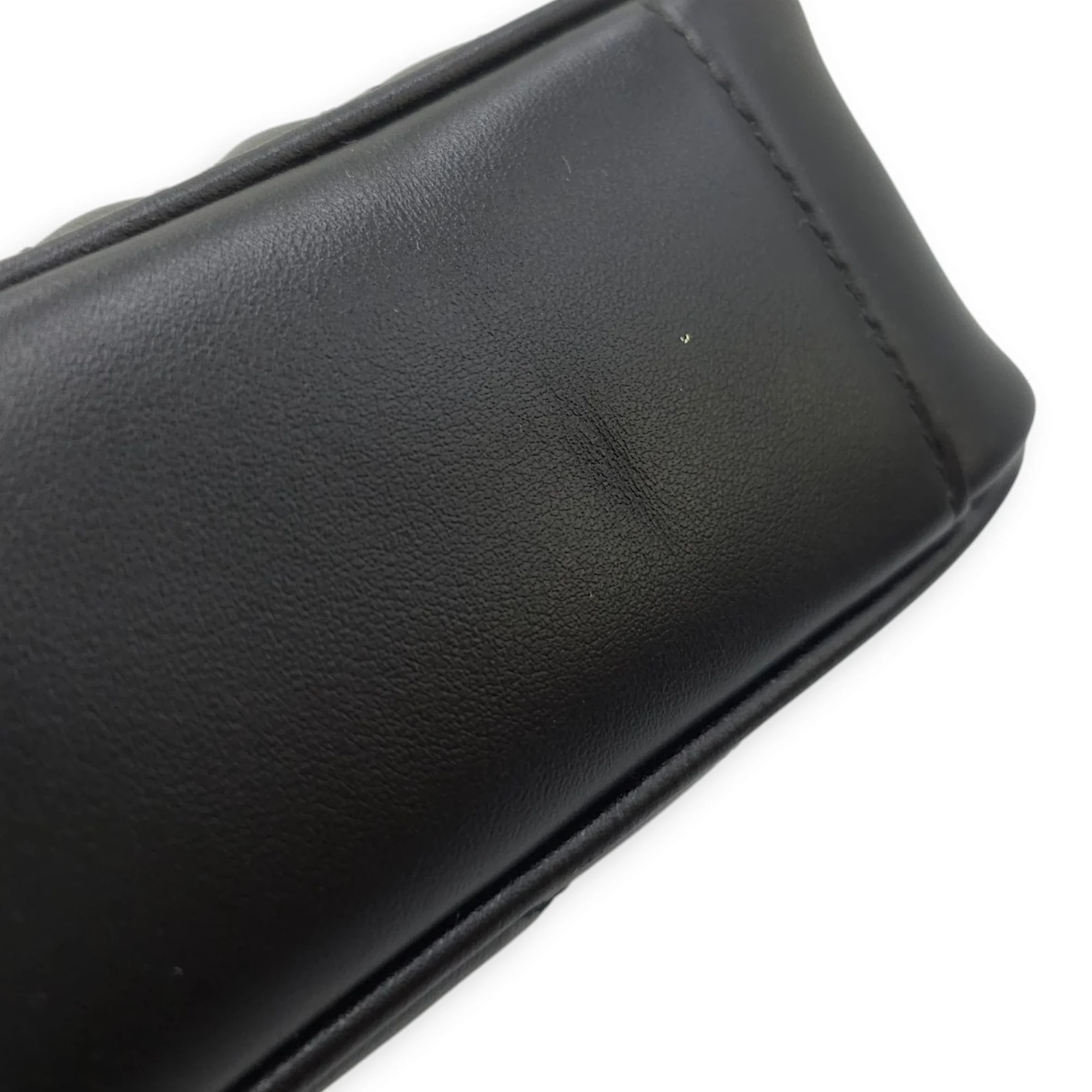 Marmont Flap Small Black Crossbody Bag in Calfskin, Gold hardware