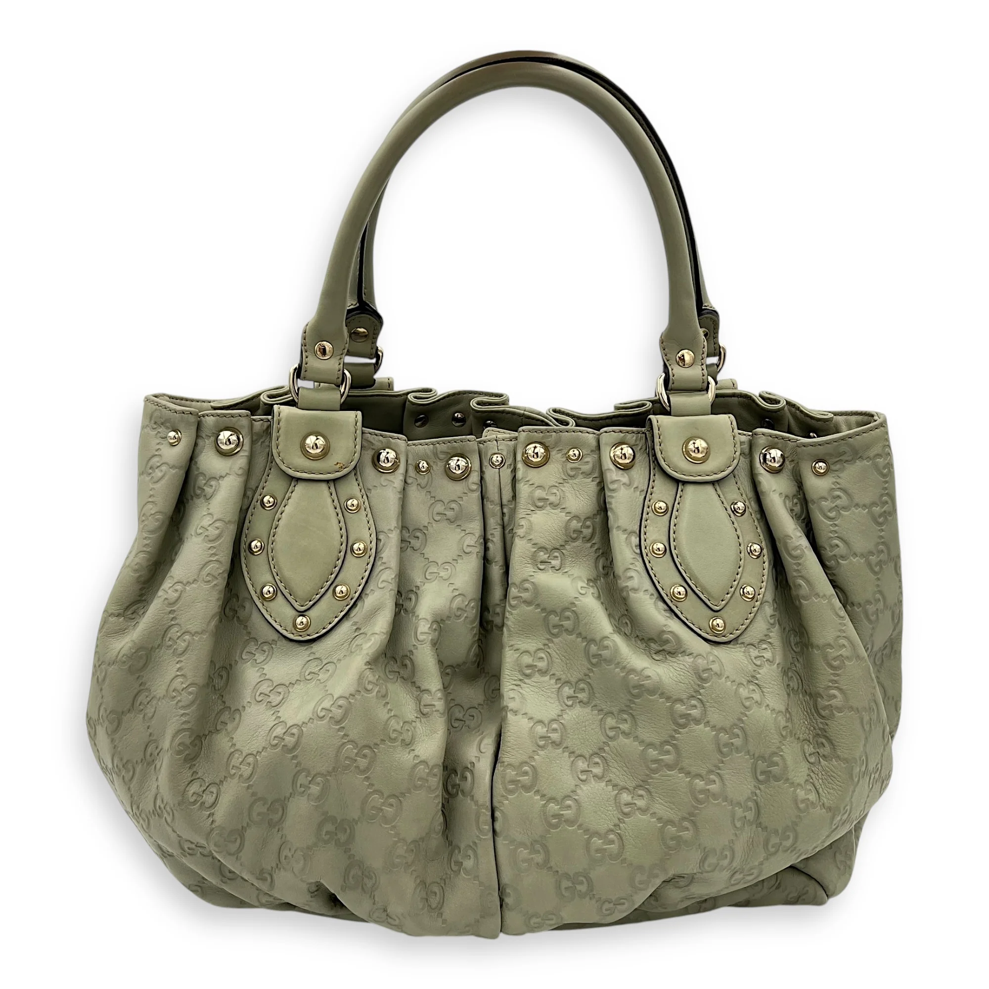Guccissima Shoulder Bag Green in Calfskin, Gold hardware