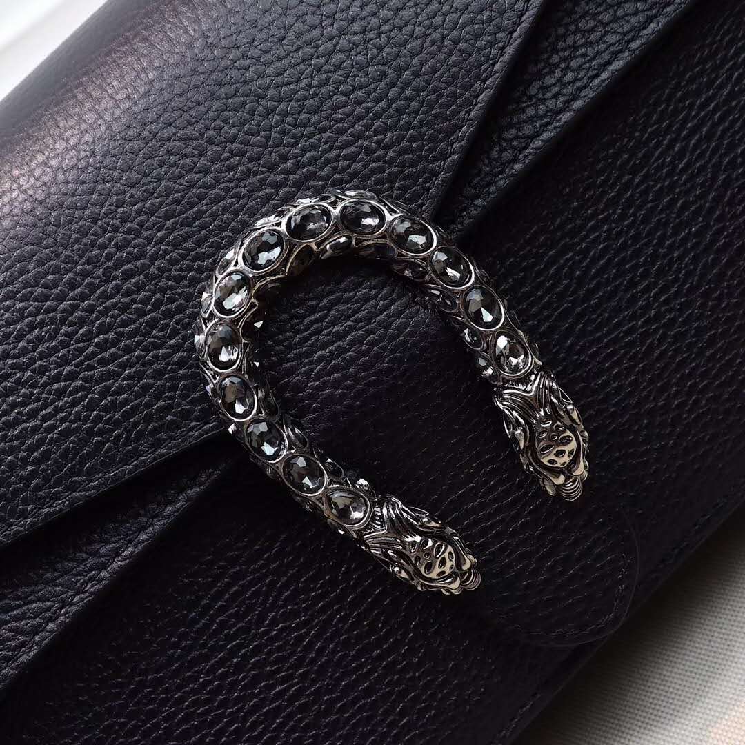 Gucci DIONYSUS Black Leather Shoulder Bag