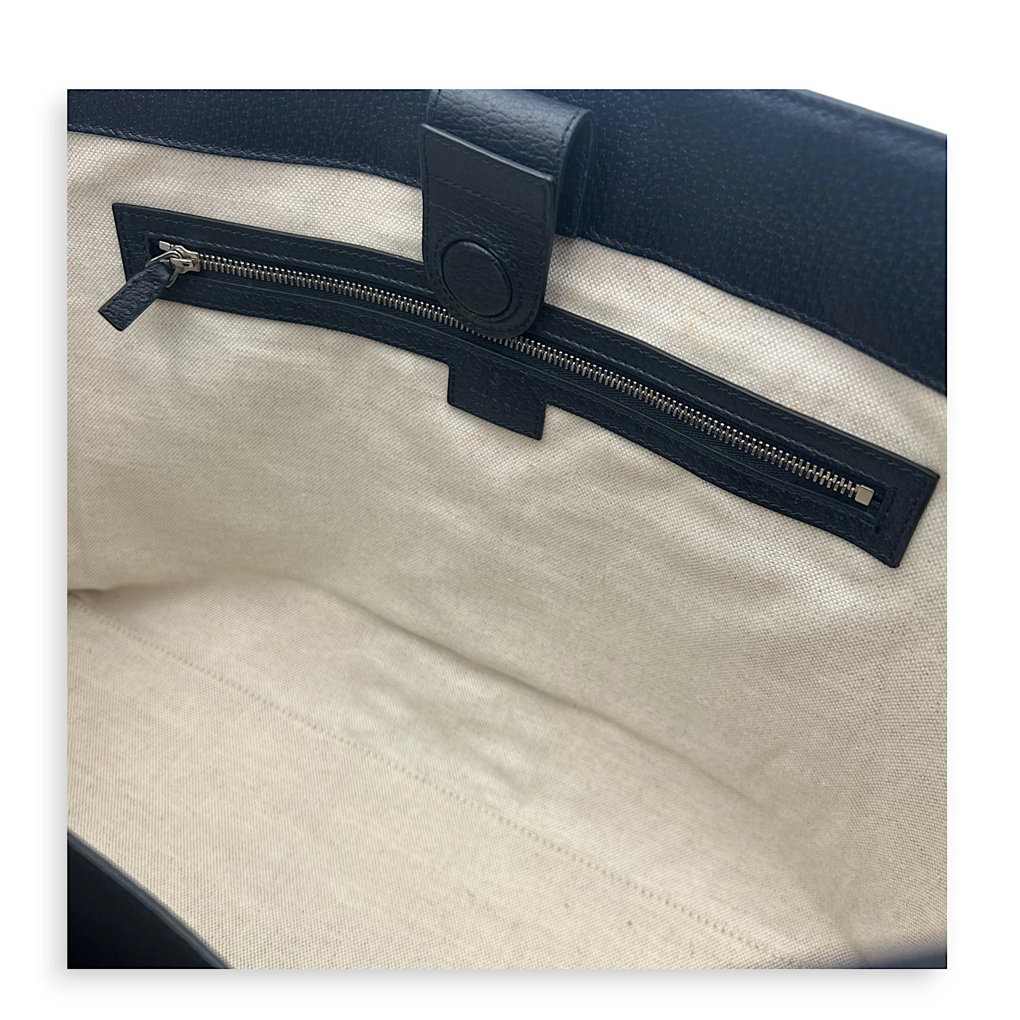 Ophidia Tote Bag Blue in Coated Canvas, Silver hardware