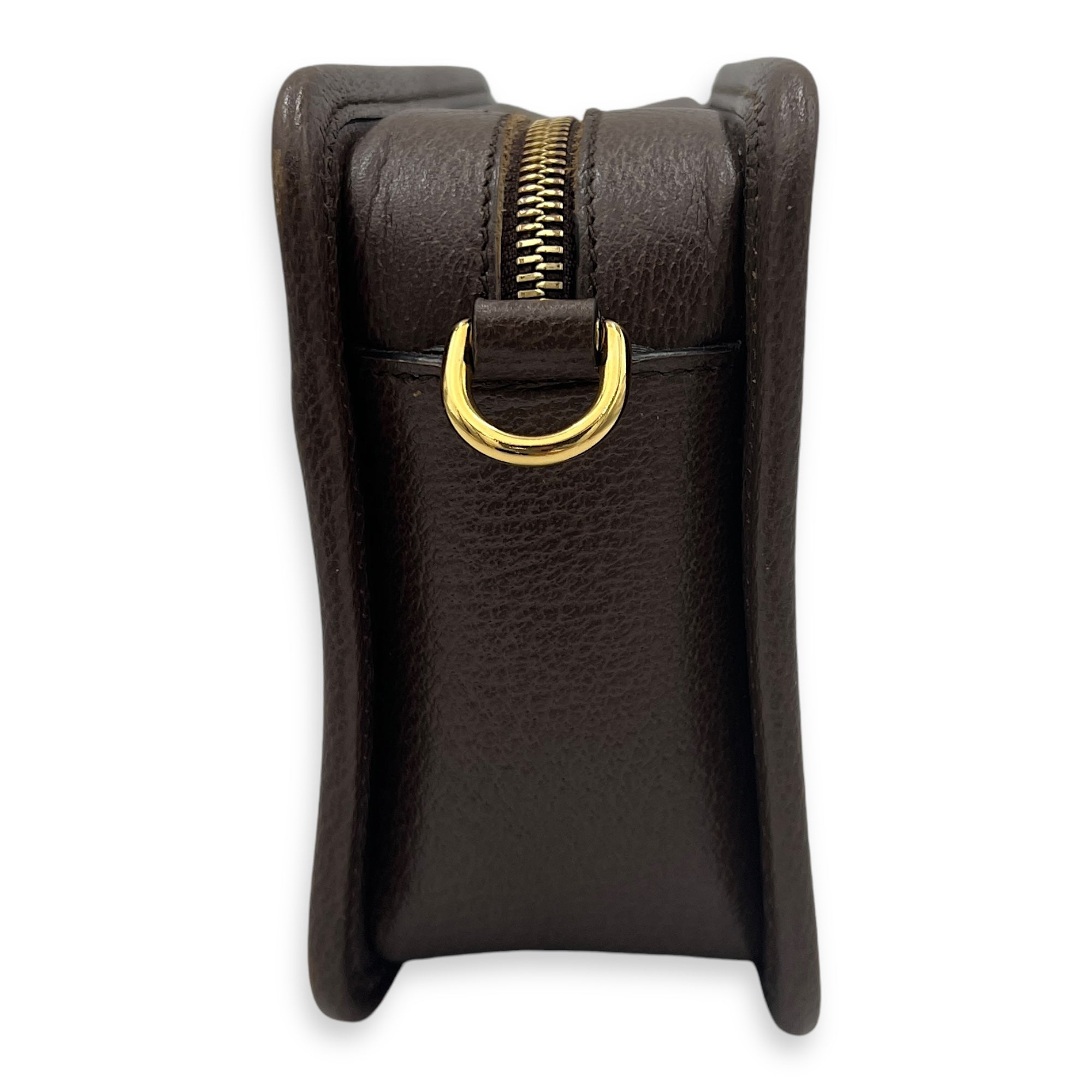 GG Jumbo Crossbody Bag Brown in Canvas, Gold hardware
