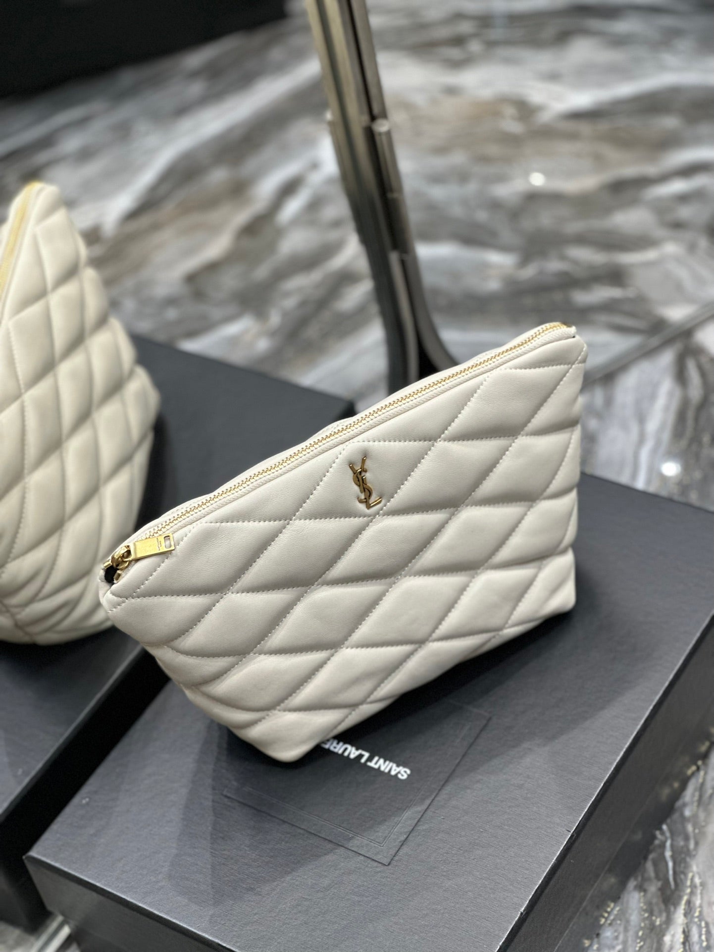 YSL Sade Quilted Leather Pouch
