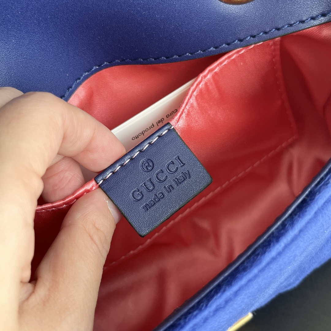 Gucci GG Marmont Velvet Collection - Blue Bag