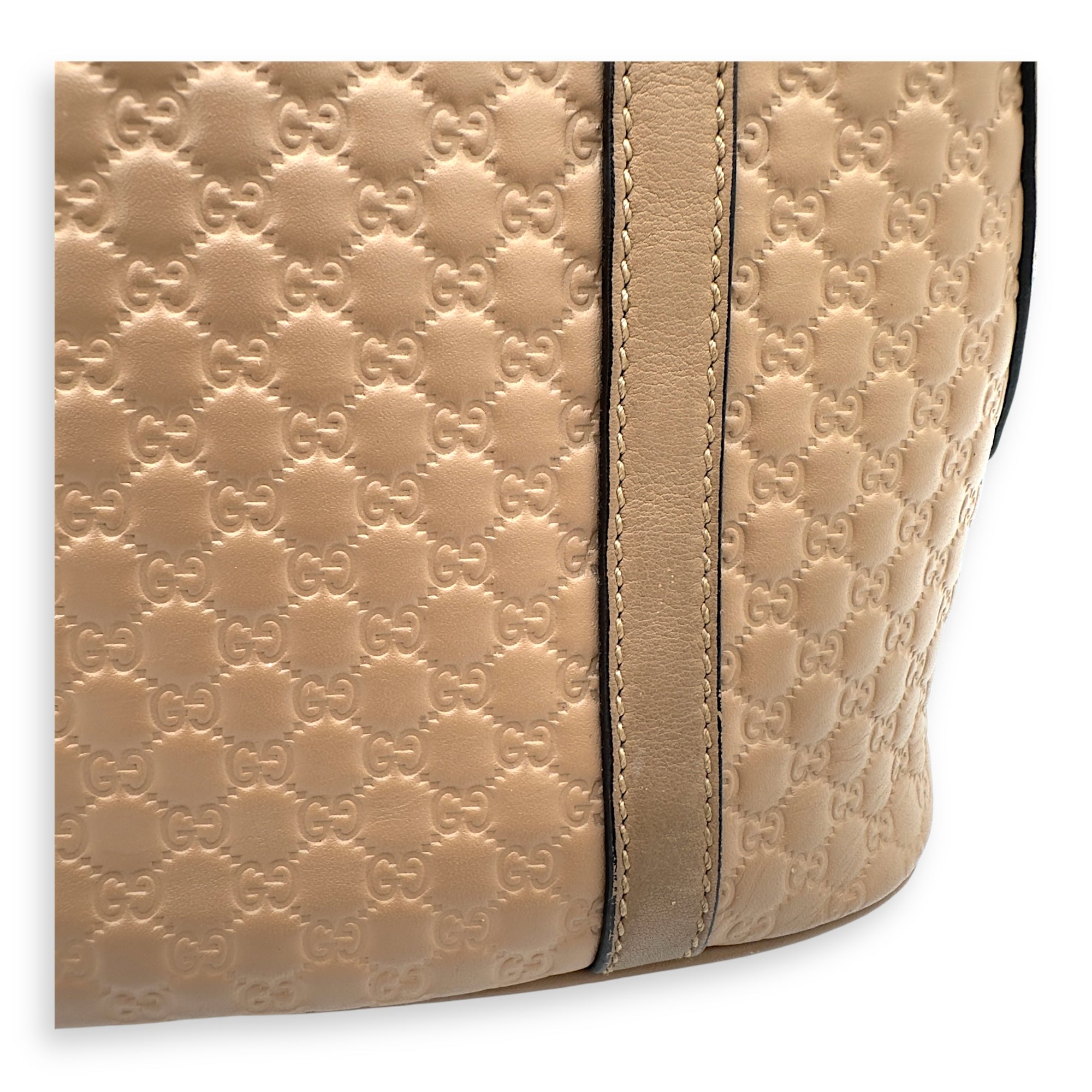 Dome Top Handle Bag Beige in Calfskin, Gold hardware