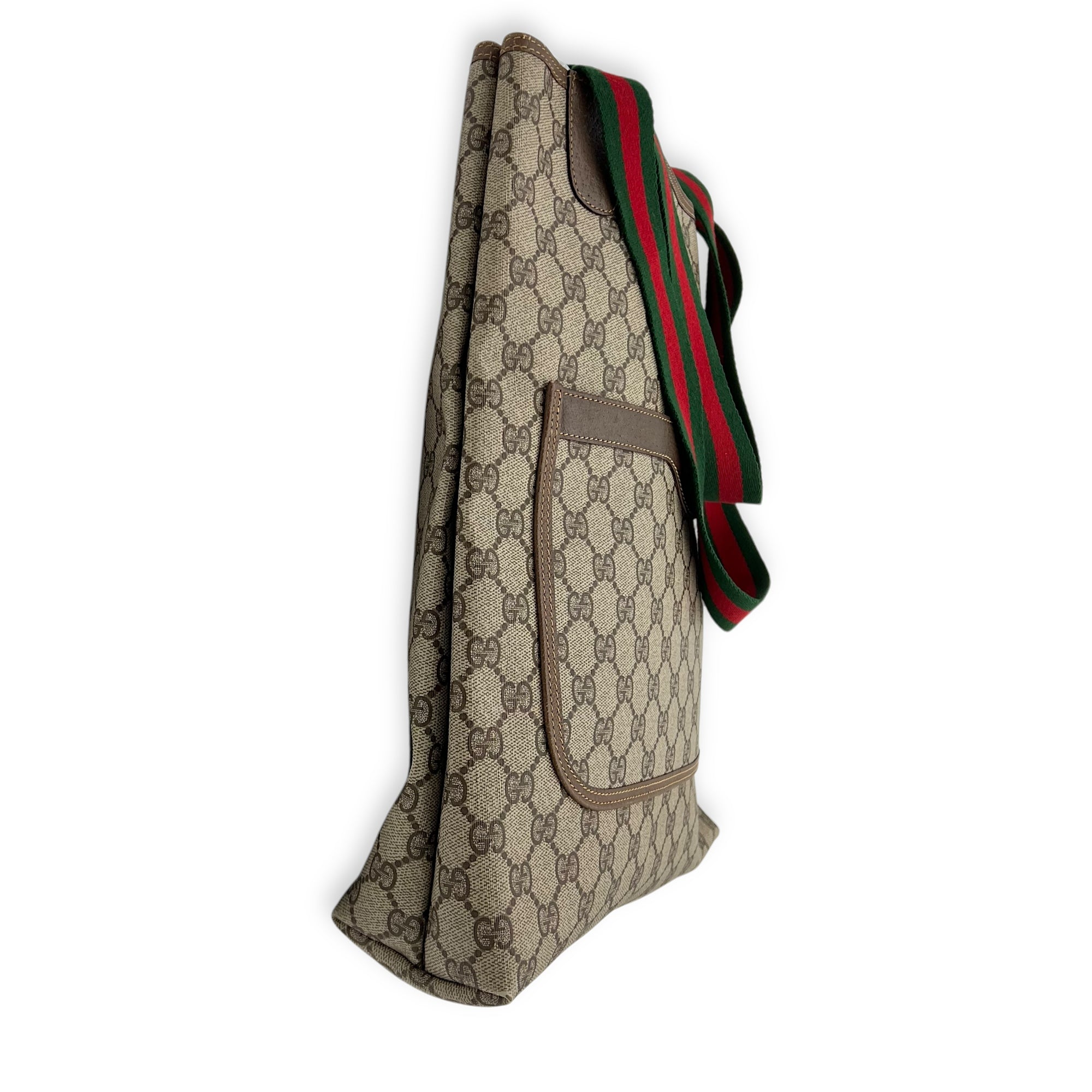 Vintage Tote Bag Beige in Coated Canvas, Gold hardware