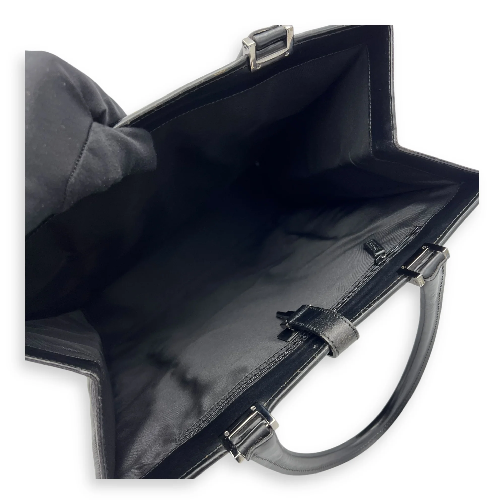 Jackie 1961 Tote Bag Black in Canvas, Silver hardware