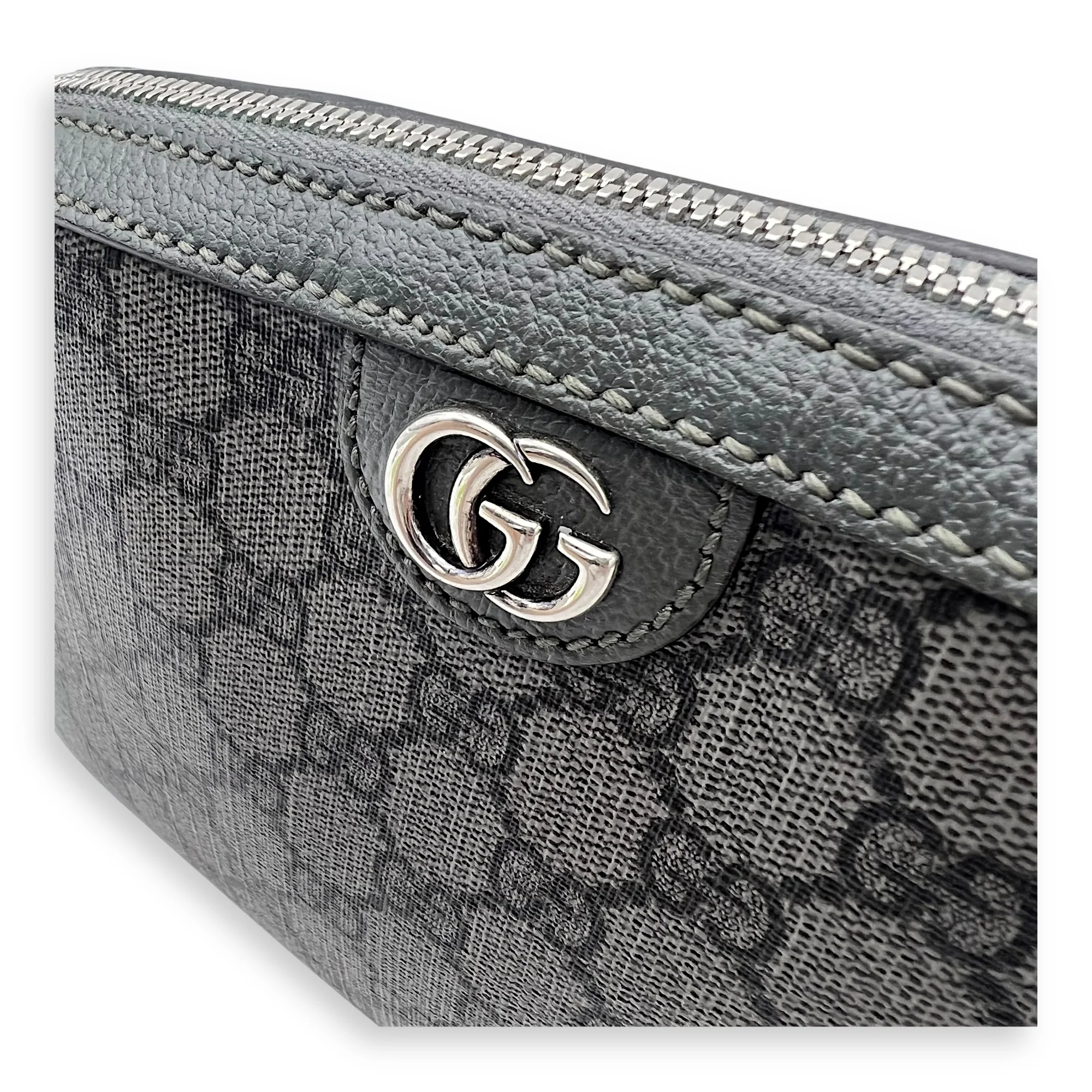 Ophidia Crossbody Bag Black in Coated Canvas, Silver hardware