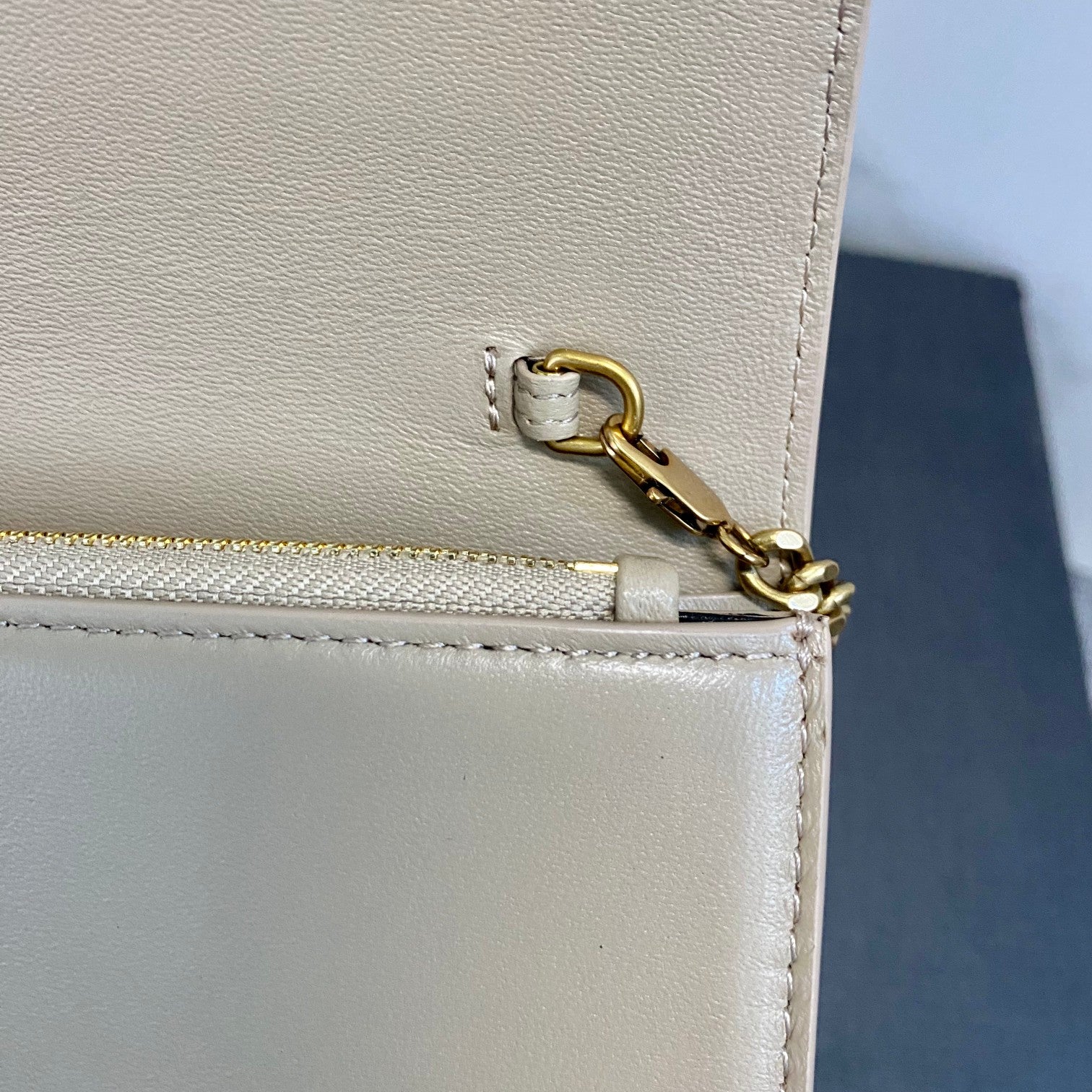 YSL Cassandre Envelope Chain Wallet In Smooth Leather