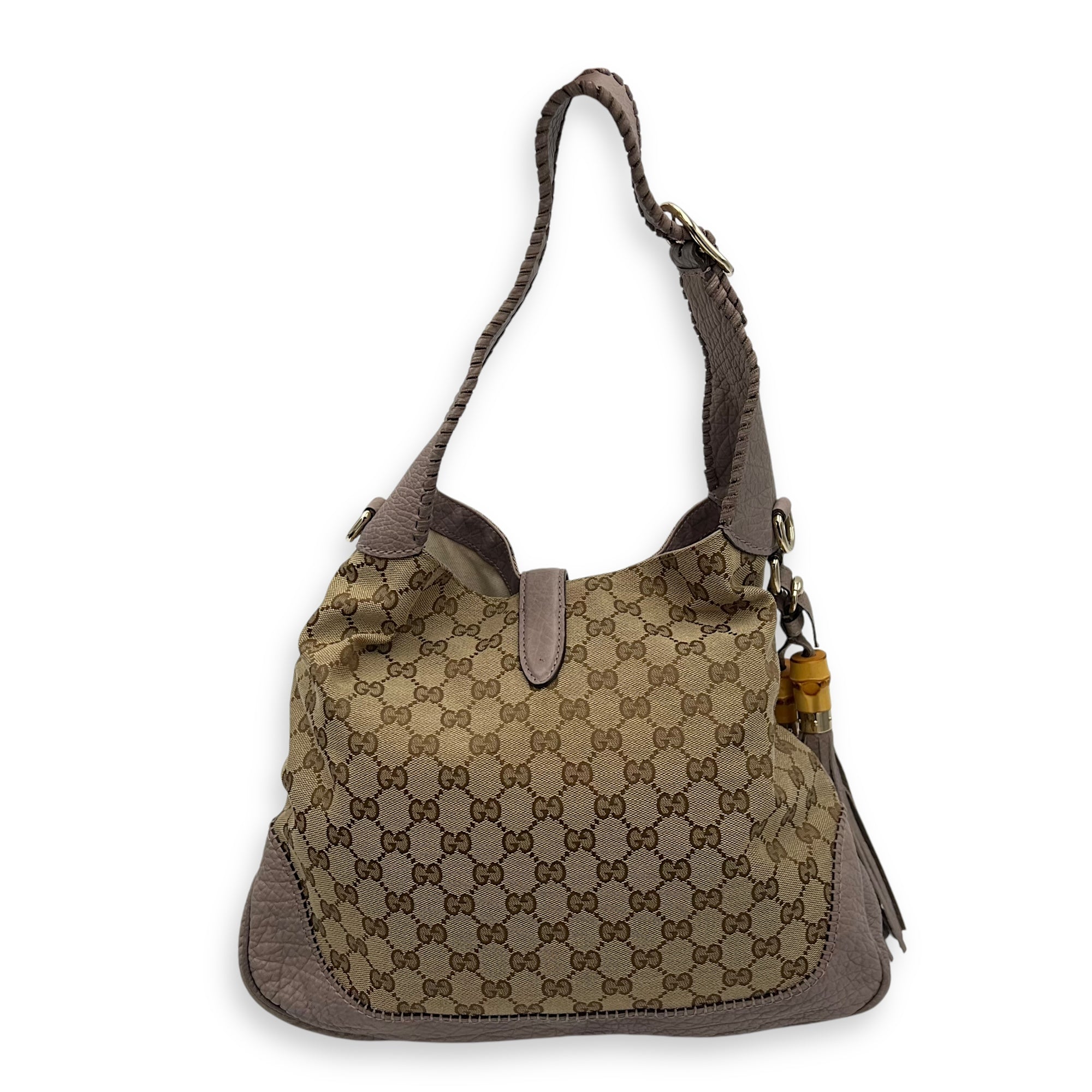 Jackie 1961 Shoulder Bag Brown in Canvas, Gold hardware