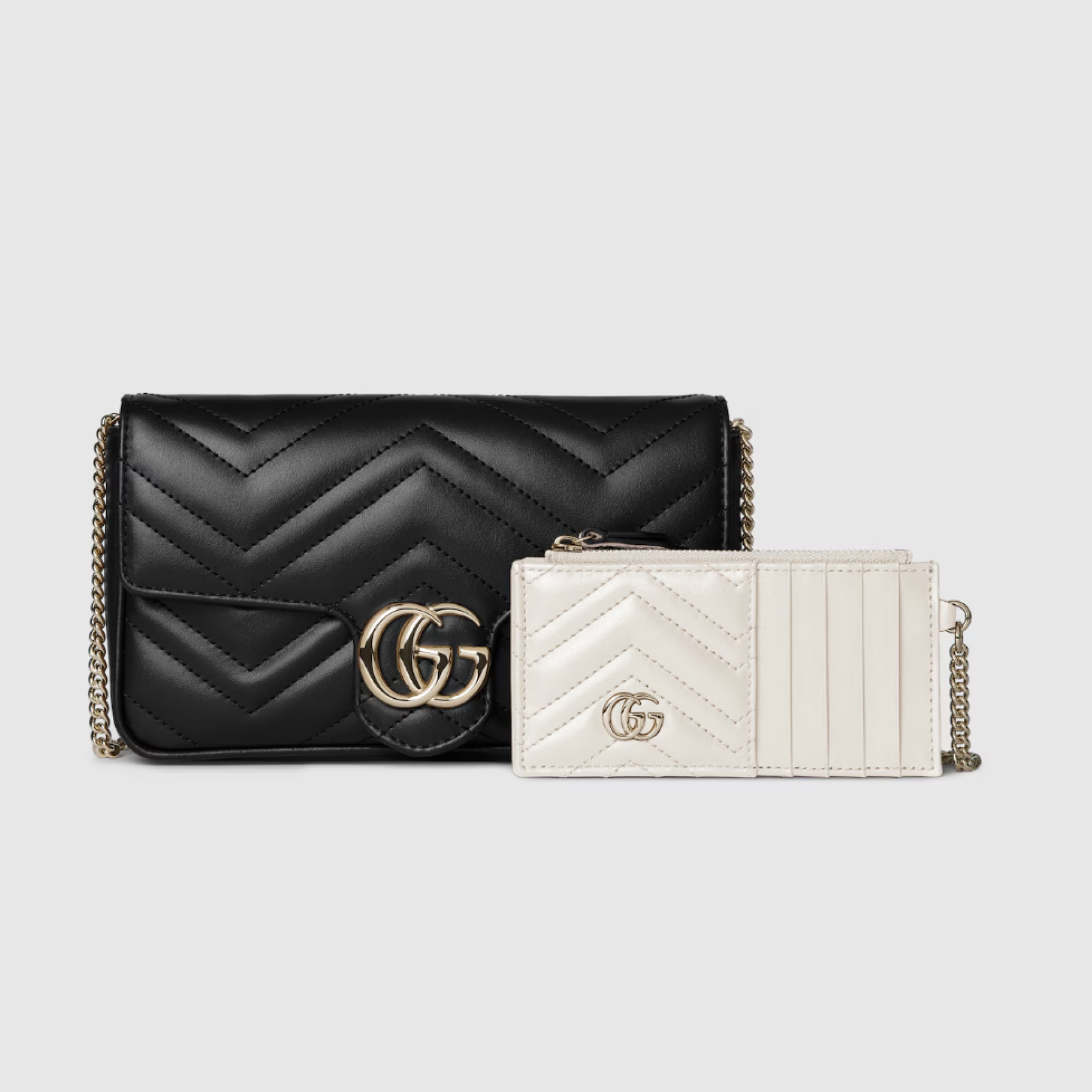 Gucci GG Marmont Black Matelassé Chevron Leather Small Shoulder Bag