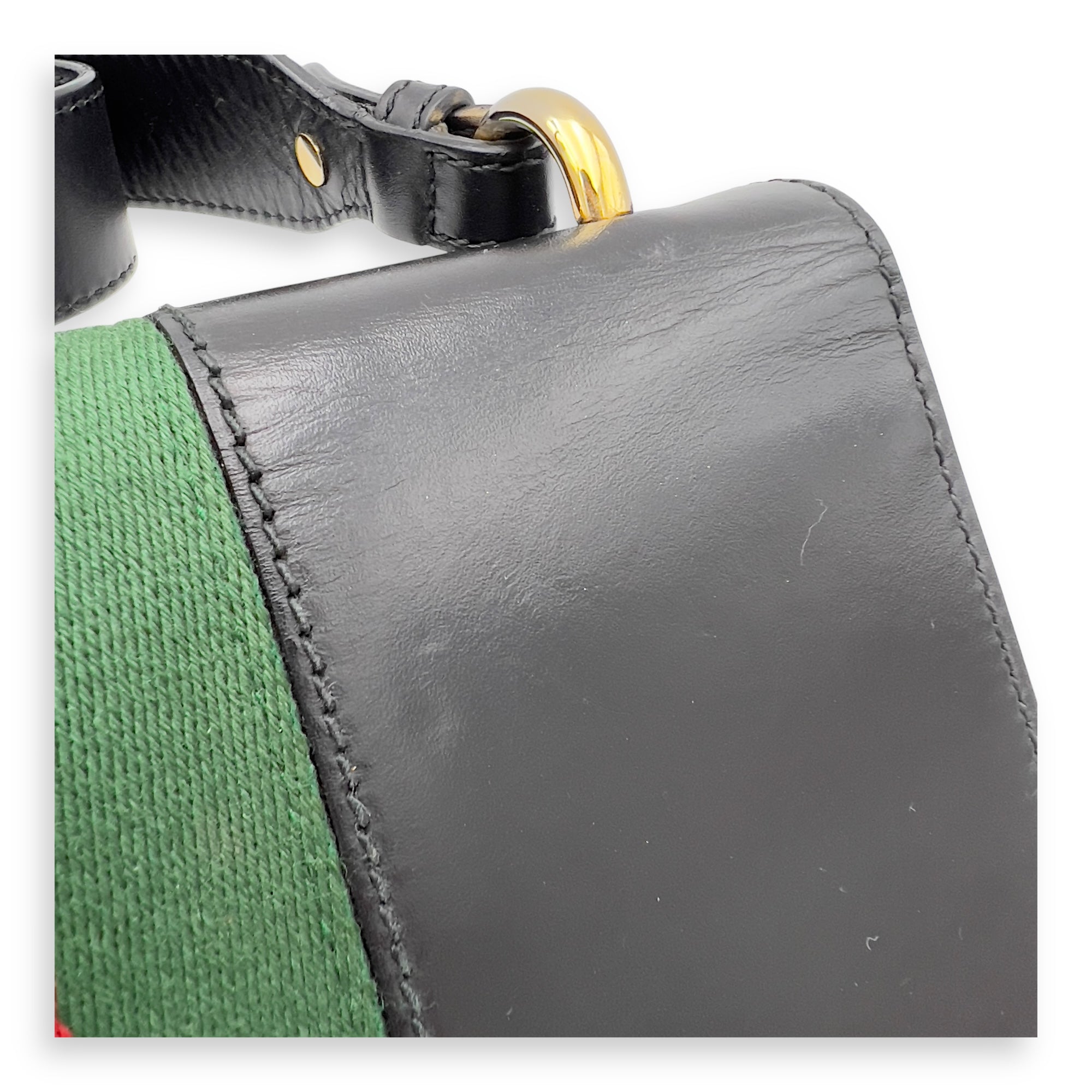 Sylvie Shoulder Bag Black in Calfskin, Gold hardware
