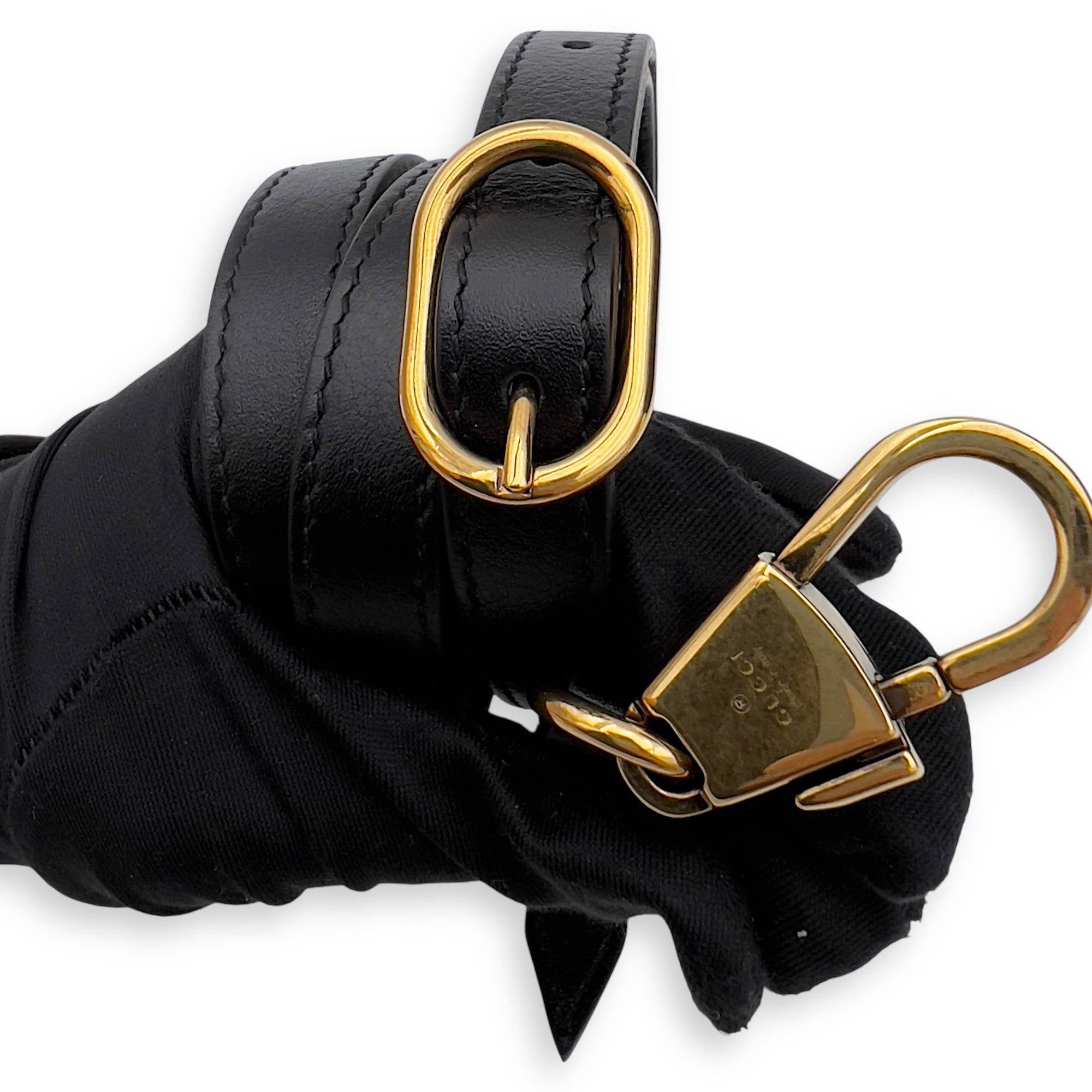 Diana Top Handle Bag Black in Calfskin, Gold hardware