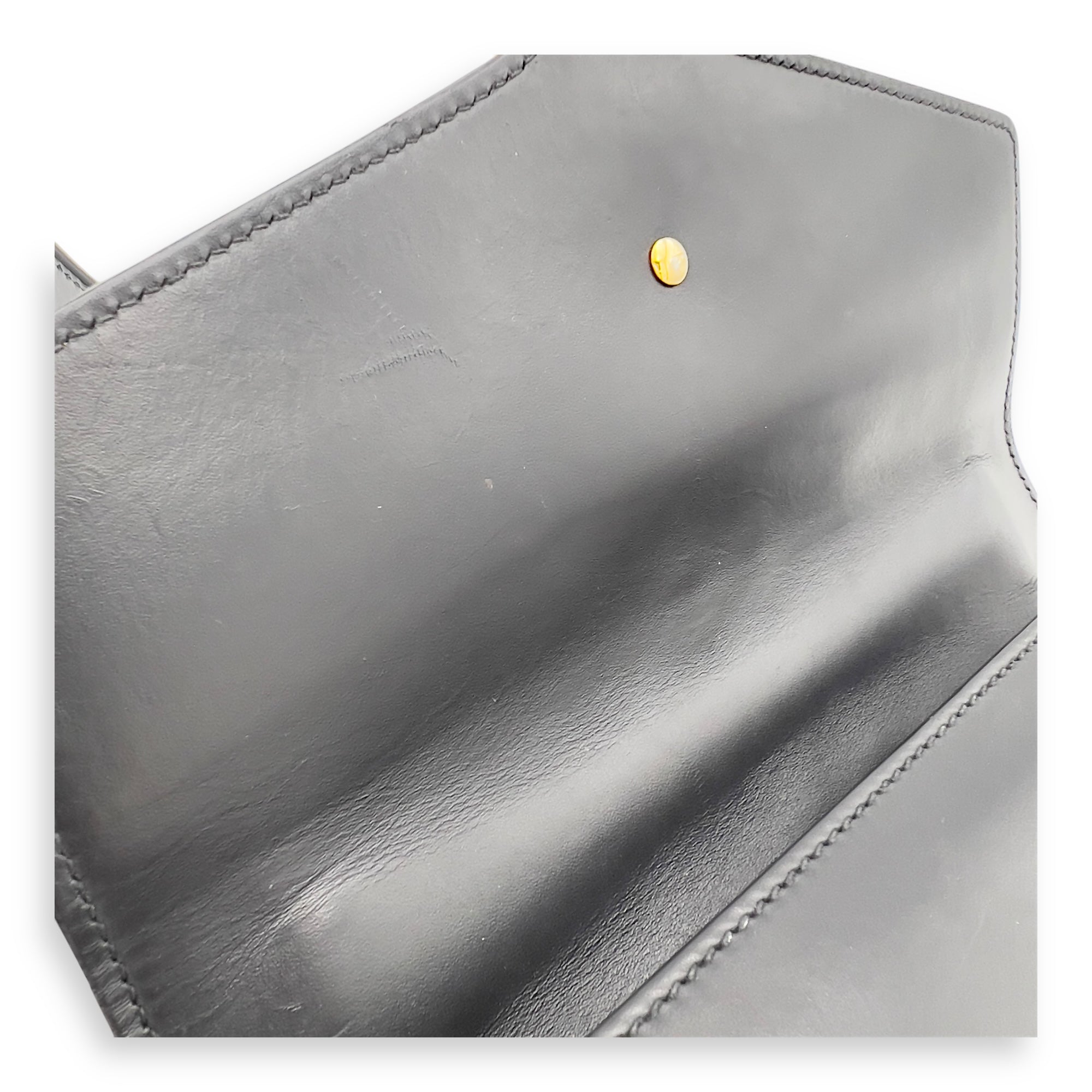 Sylvie Shoulder Bag Black in Calfskin, Gold hardware
