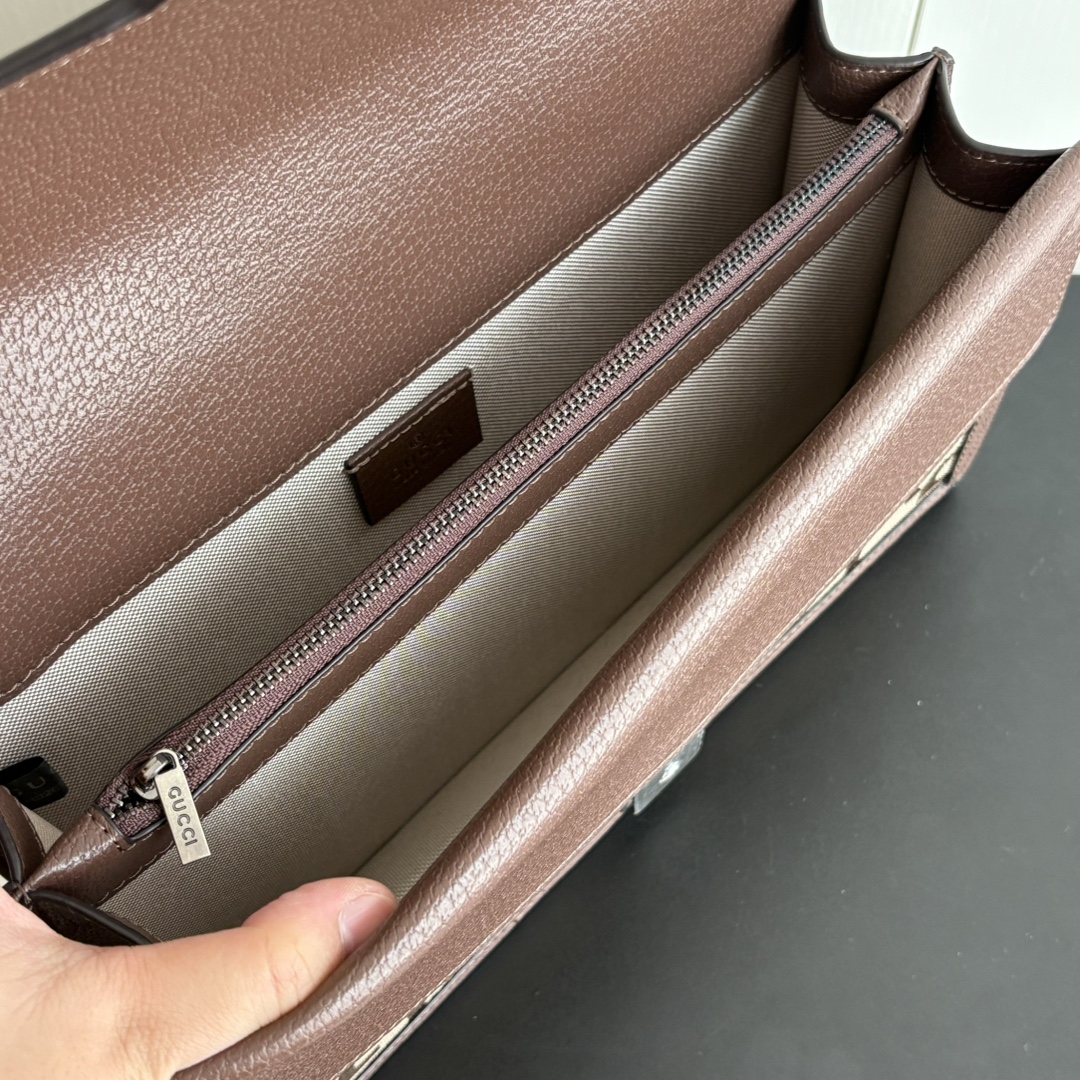 Gucci Dionysus Medium GG-Jacquard Canvas Shoulderbag- Brown and Silver
