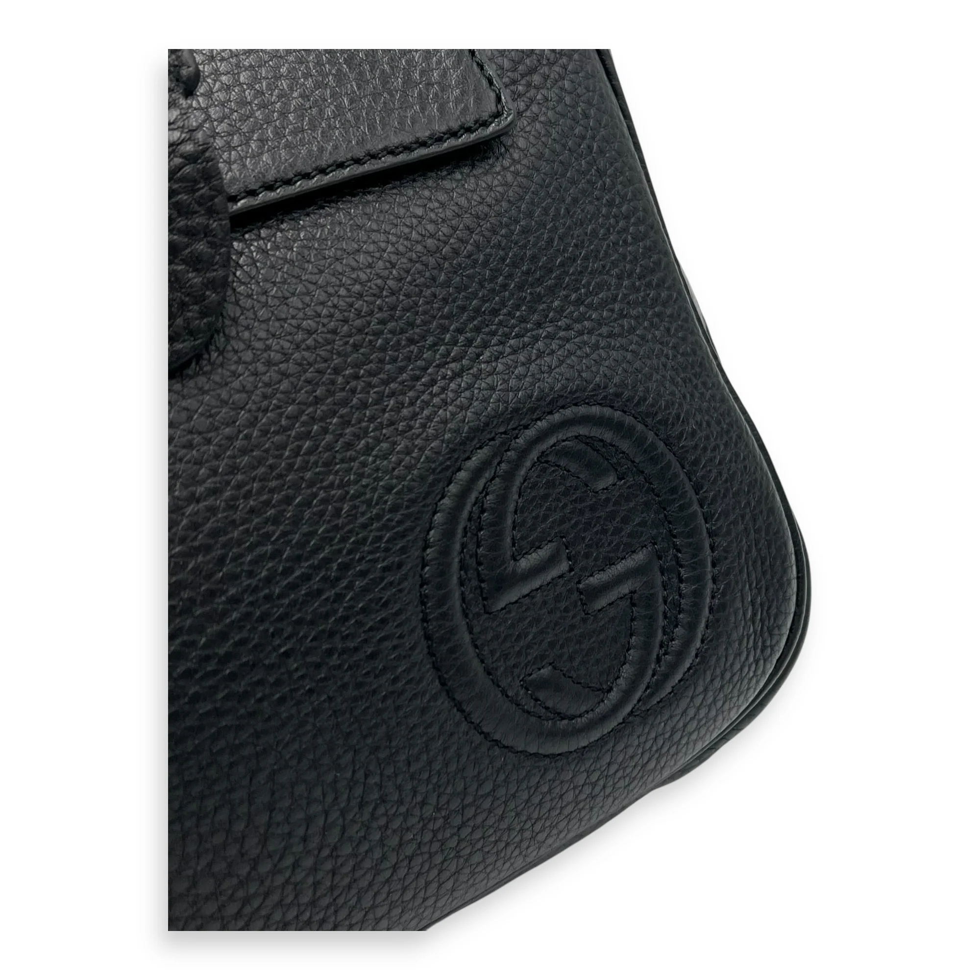 Soho Black Briefcase in Calfskin, Silver hardware